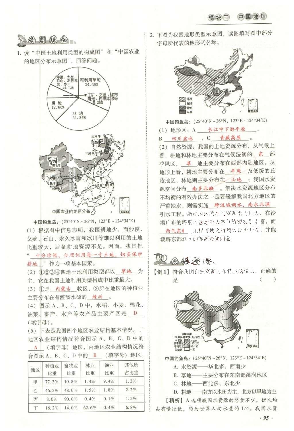 2016年云南中考本土攻略精準(zhǔn)復(fù)習(xí)方案地理 模塊三 中國地理（第10-14章）第111頁