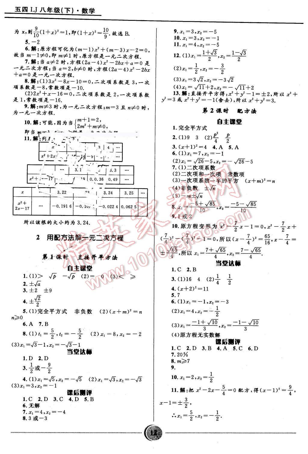 2016年奪冠百分百初中精講精練八年級(jí)數(shù)學(xué)下冊(cè)五四制魯教版 第12頁(yè)