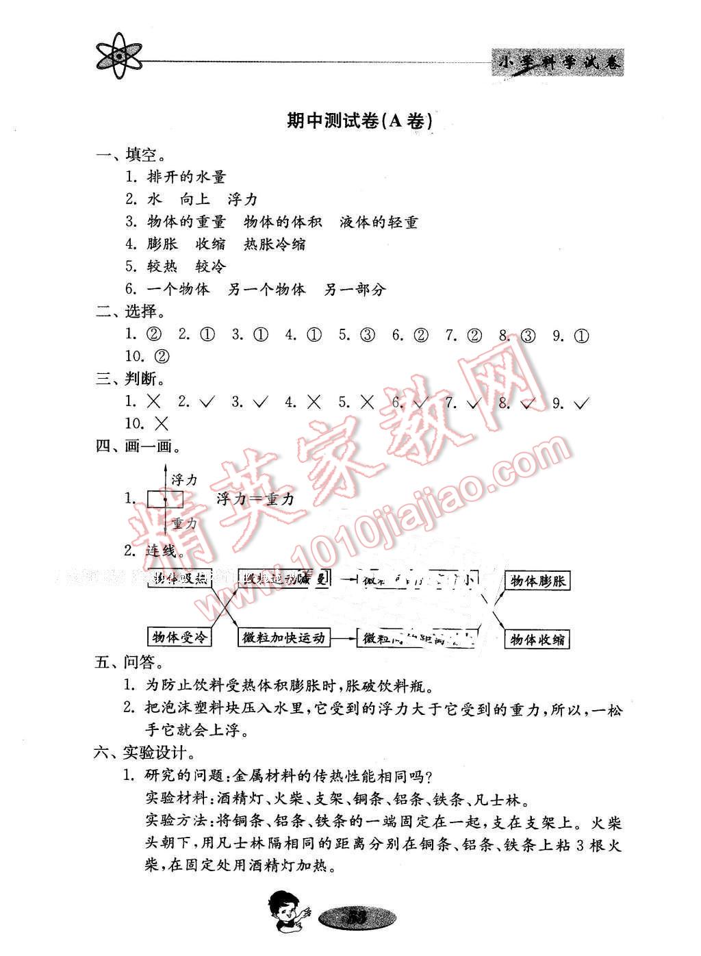 2016年金钥匙小学科学试卷五年级下册教科版 第5页