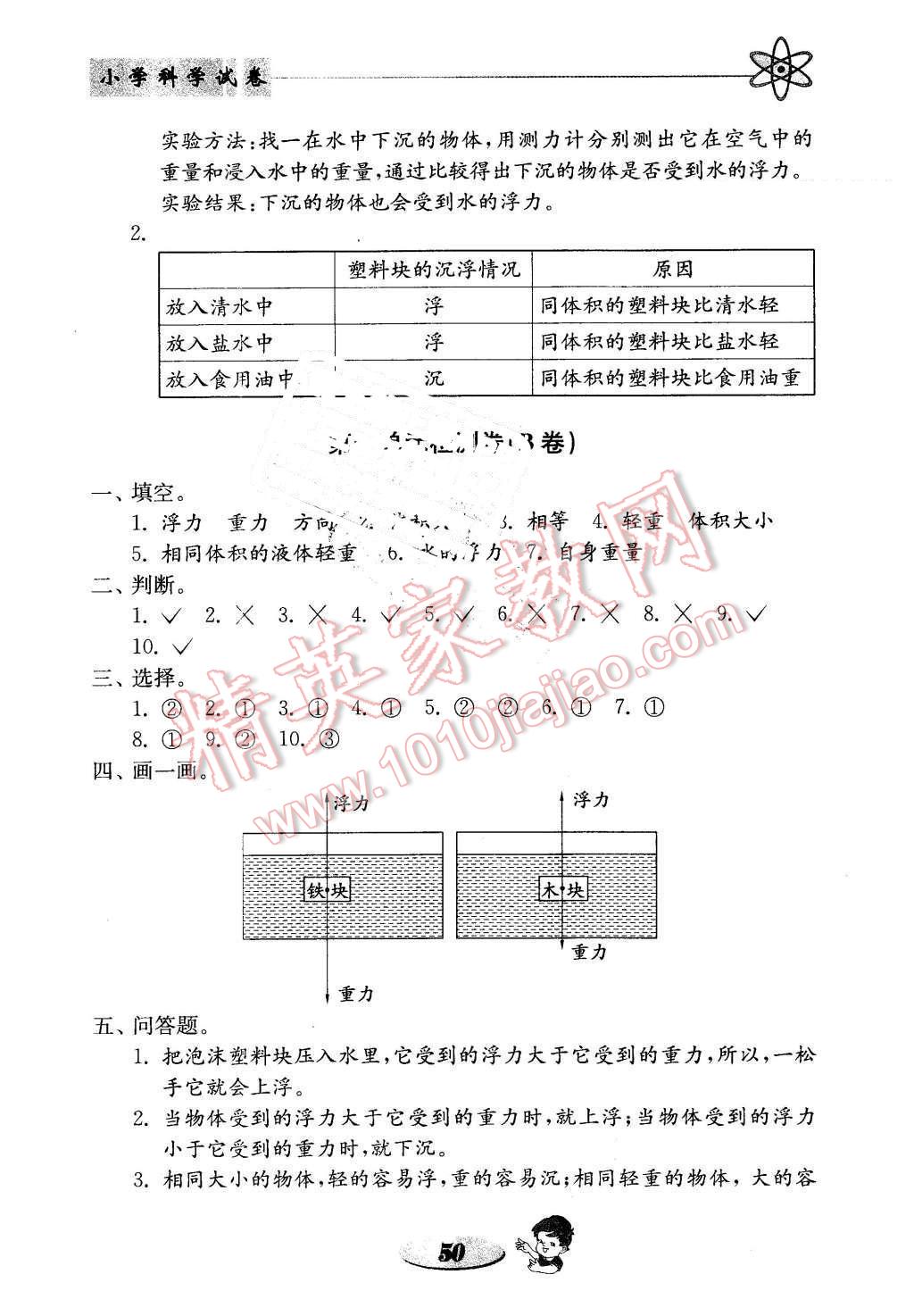 2016年金鑰匙小學(xué)科學(xué)試卷五年級(jí)下冊教科版 第2頁