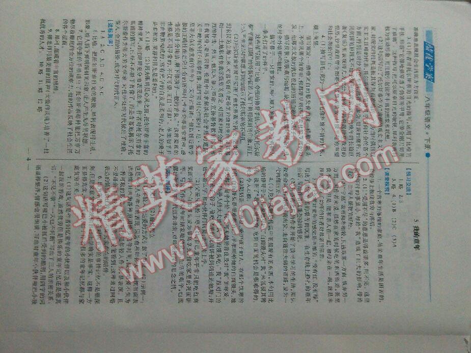 2015年績(jī)優(yōu)學(xué)案八年級(jí)語(yǔ)文下冊(cè)人教版 第3頁(yè)