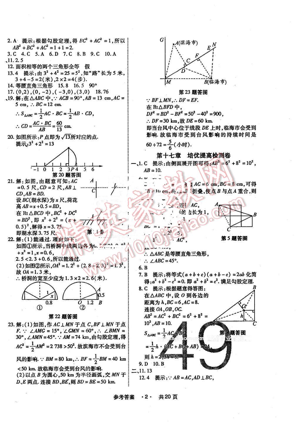 2016年一學(xué)通狀元大考卷八年級(jí)數(shù)學(xué)下冊(cè)人教版 第2頁