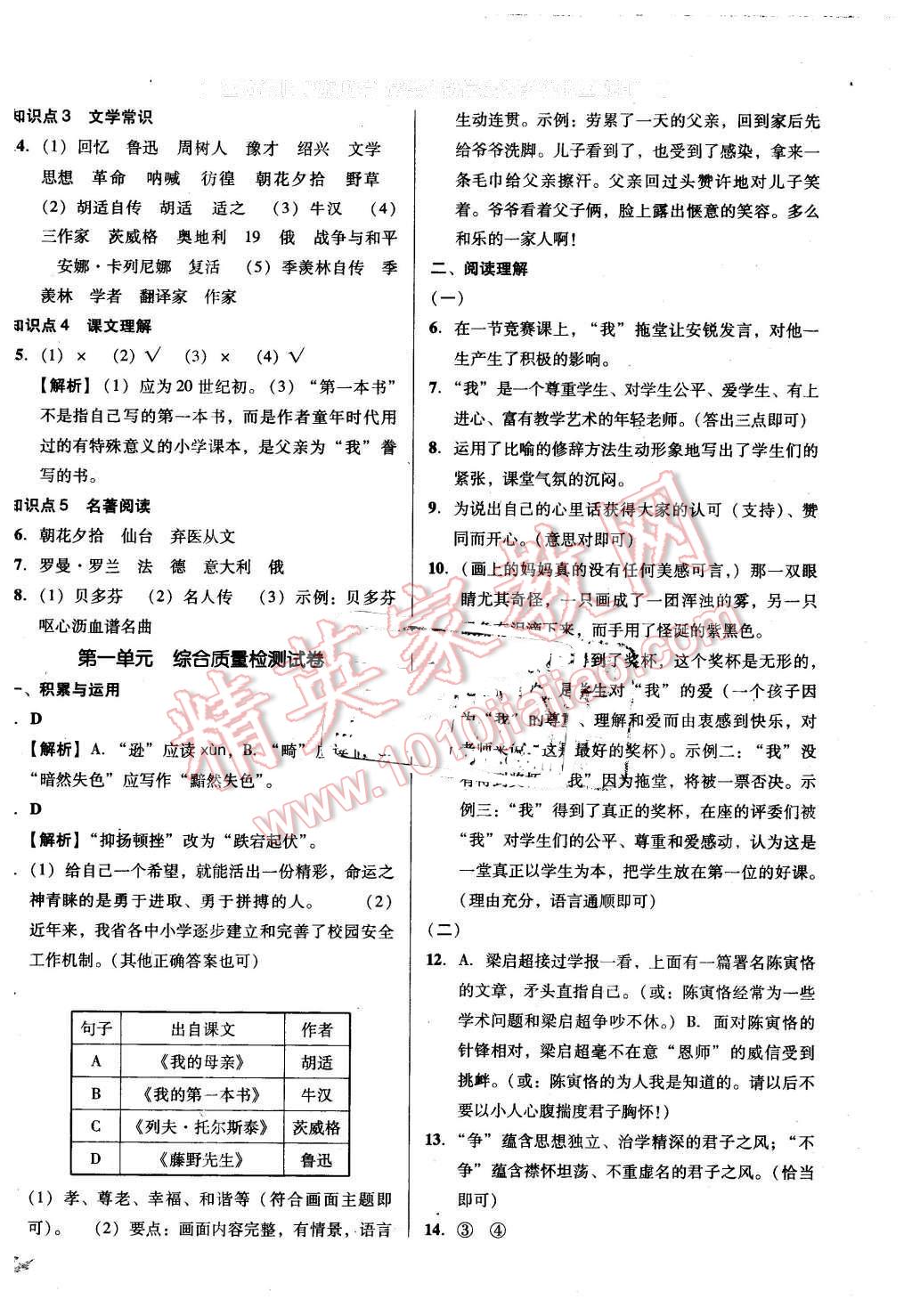 2016年單元加期末復(fù)習(xí)與考試八年級語文下冊人教版 第2頁