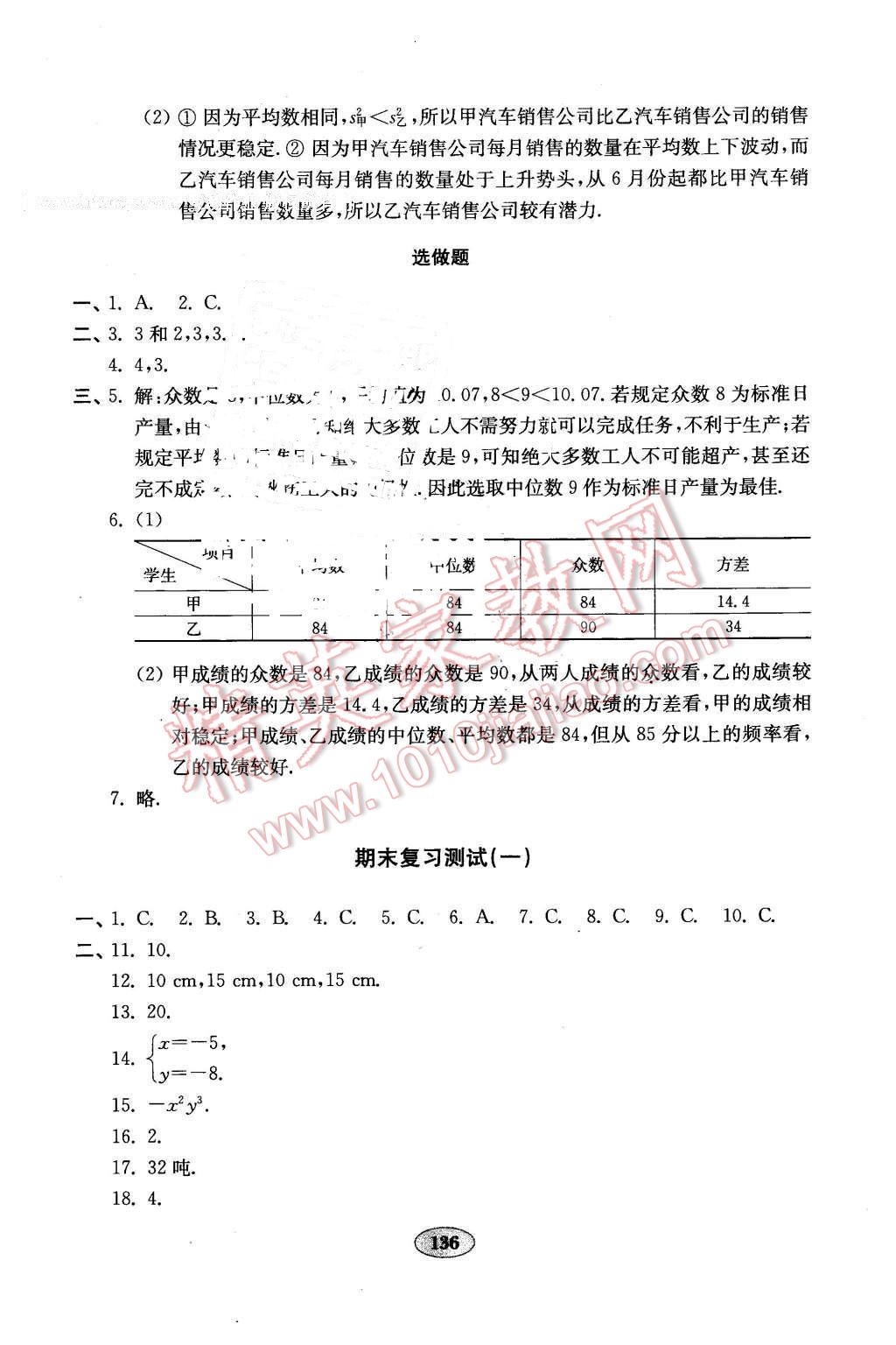 2016年金鑰匙數(shù)學試卷八年級下冊人教版 第16頁