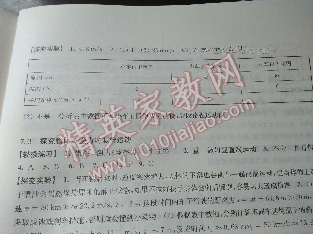 2015年初中物理同步练习八年级下册沪粤版 第62页