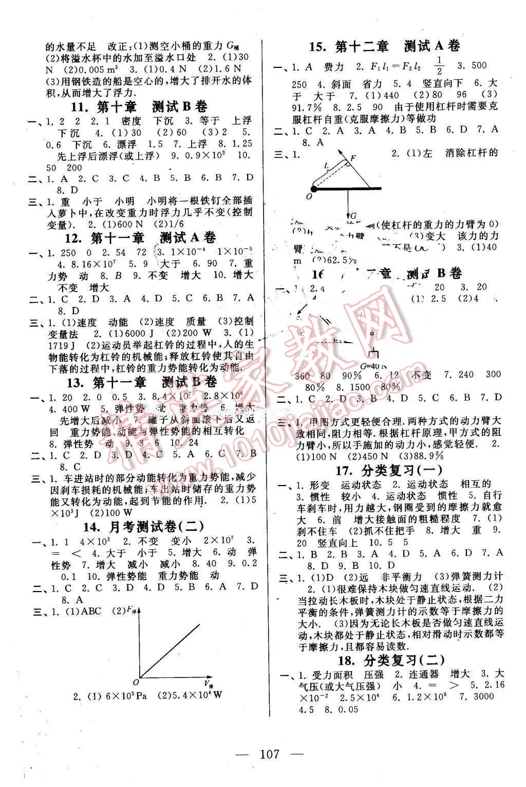 2016年啟東黃岡大試卷八年級物理下冊人教版 第3頁