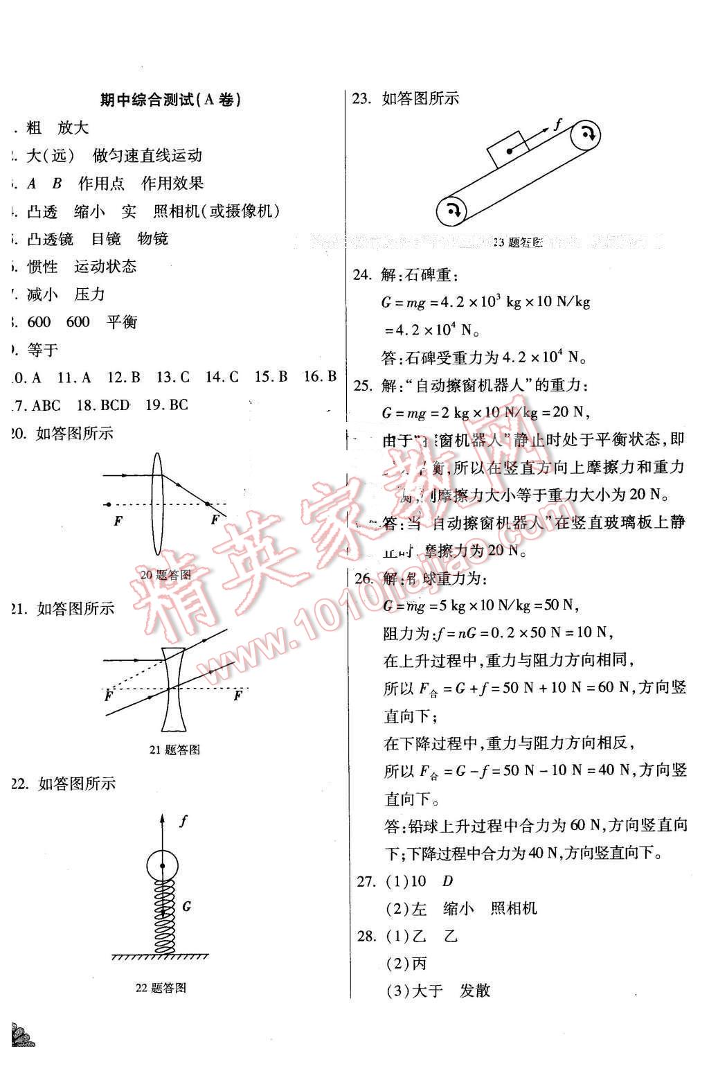 2015年千里馬單元測試卷八年級物理下冊北師大版 第4頁