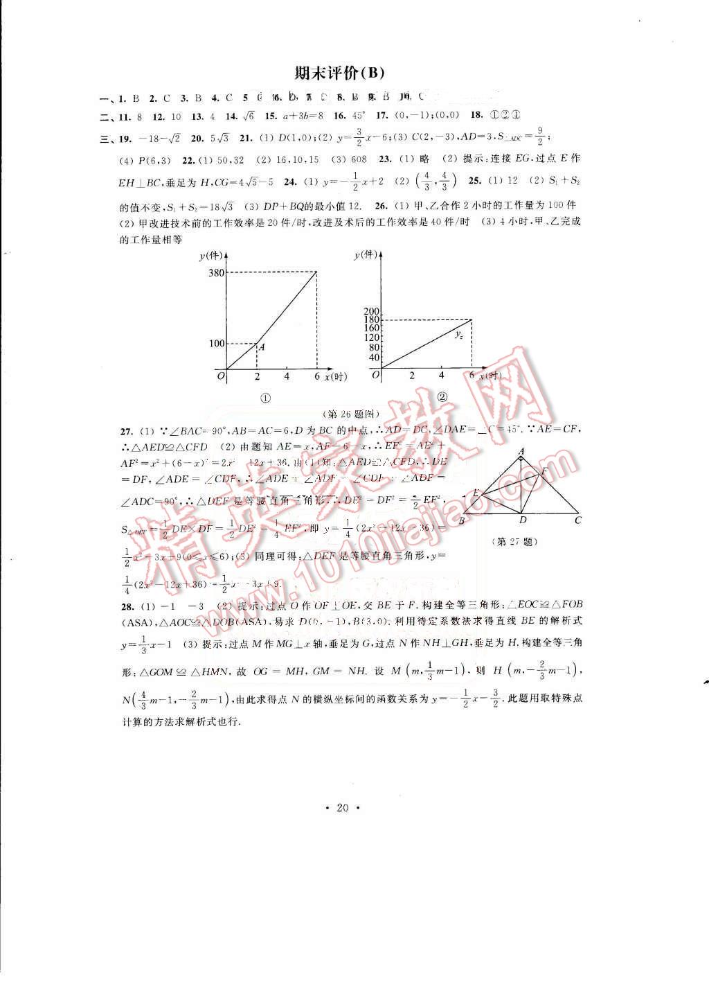 2016年绿色指标自我提升八年级数学下册 第20页