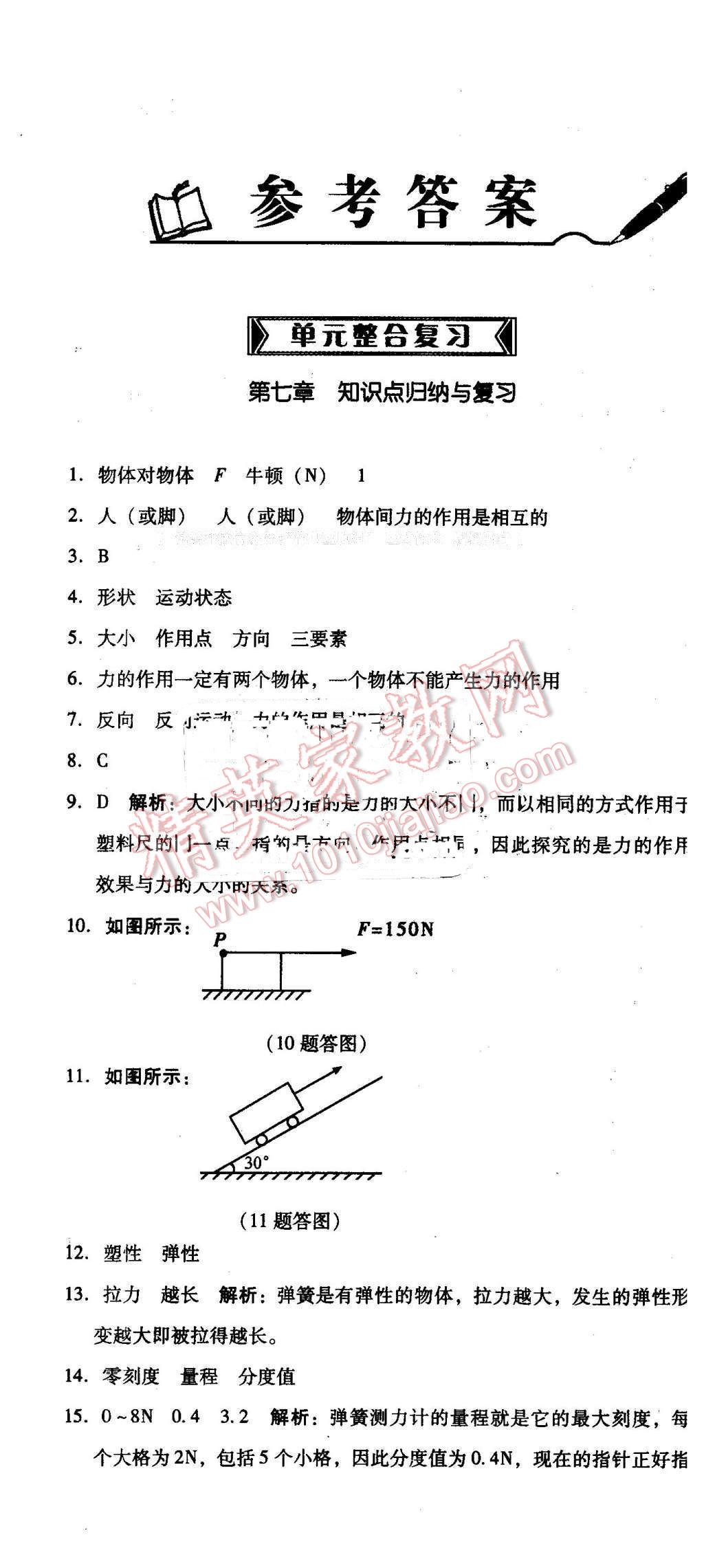 2016年单元加期末复习与测试八年级物理下册人教版 第1页