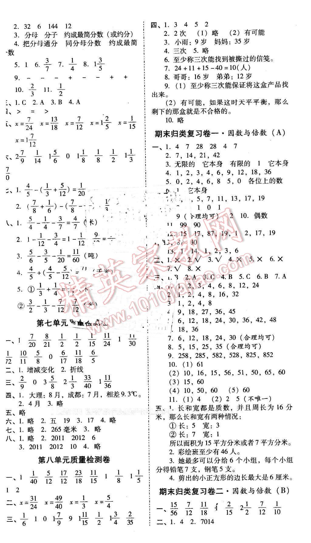 2016年云南师大附小一线名师核心试卷五年级数学下册人教版 第2页