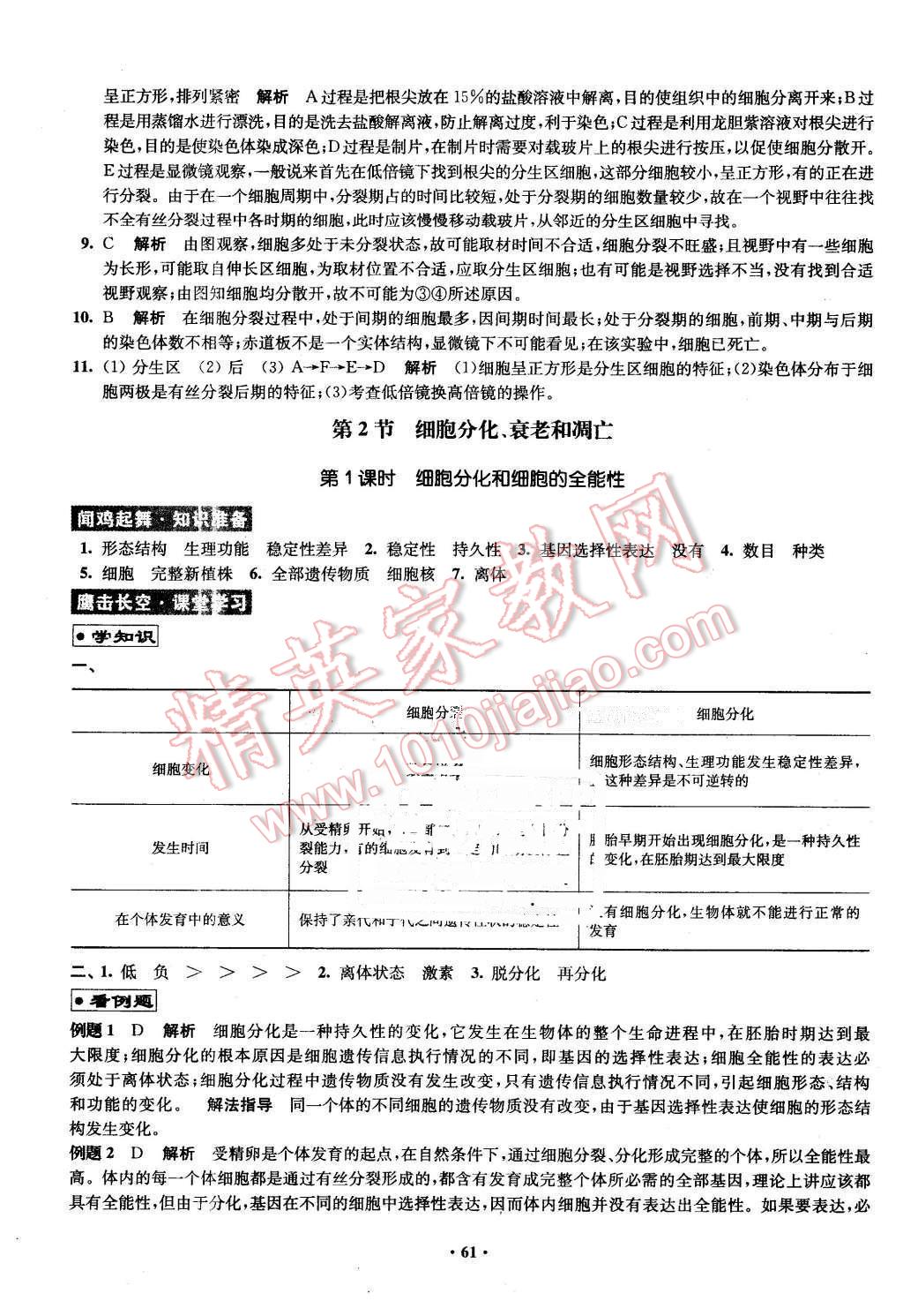 2016年鳳凰新學案高中生物必修1蘇教版B版 第61頁