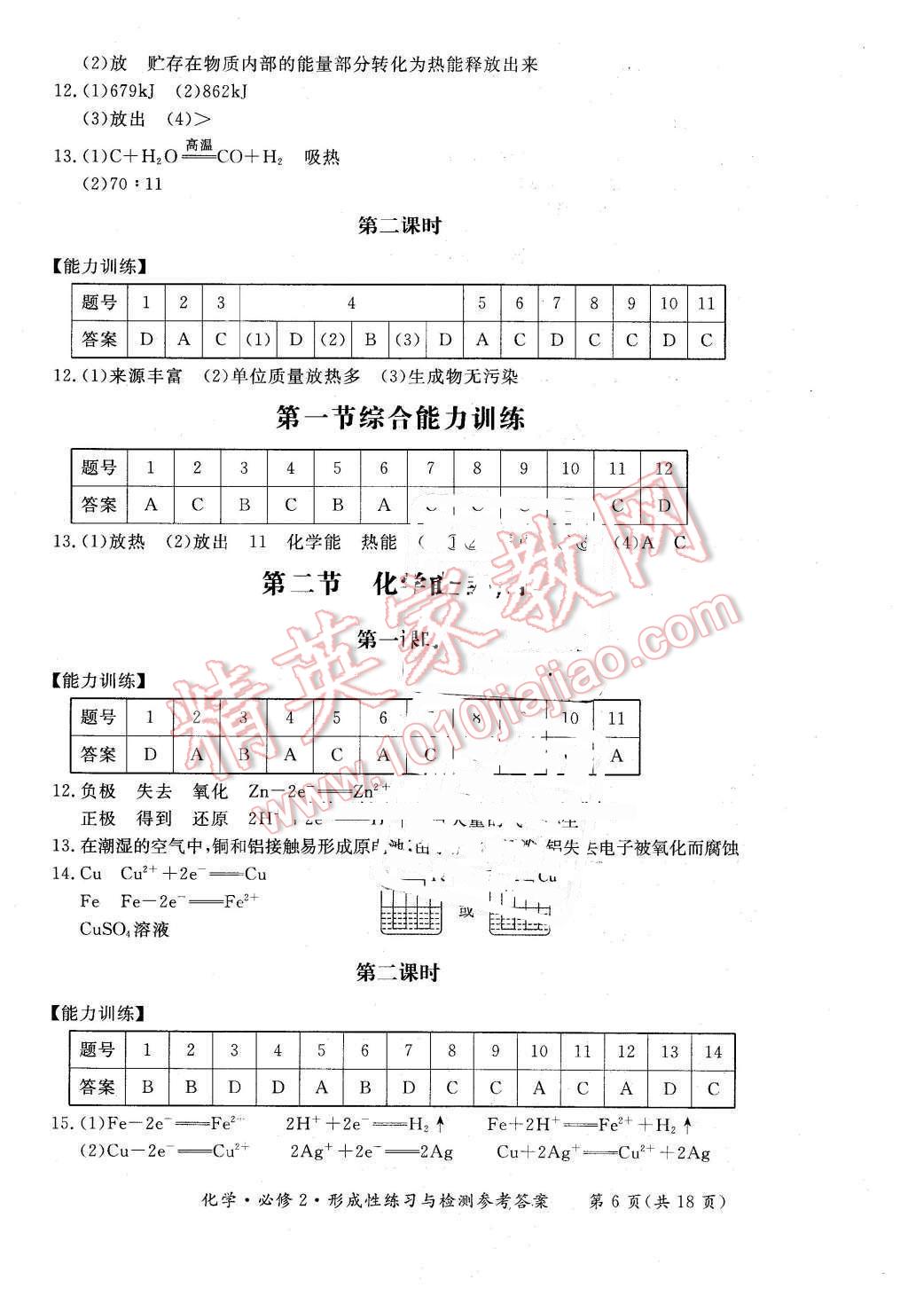 2016年新課標形成性練習與檢測化學必修2人教版 第6頁