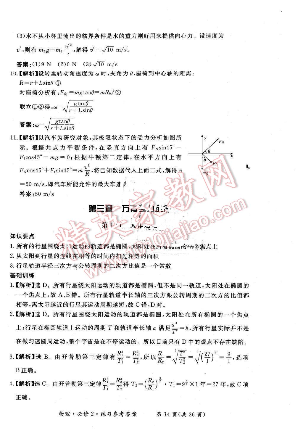 2016年新課標形成性練習(xí)與檢測物理必修2人教版 第14頁