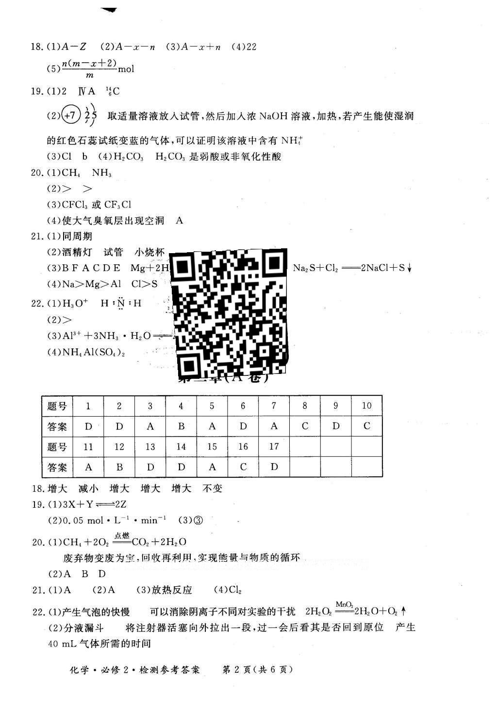2016年新課標形成性練習與檢測化學必修2人教版 單元檢測答案第20頁
