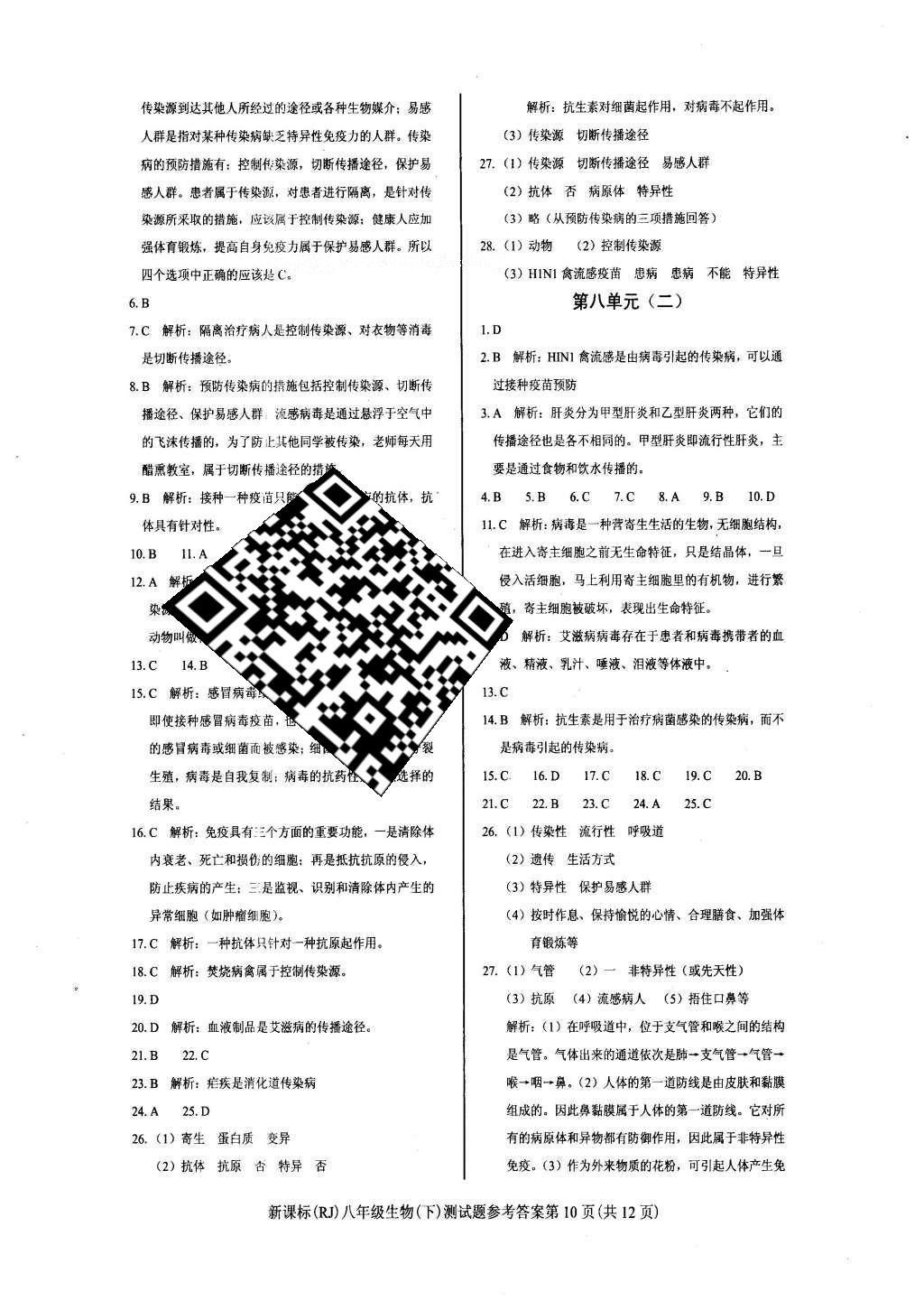 2016年學(xué)考2加1八年級生物下冊人教版 達(dá)標(biāo)性測試題第17頁