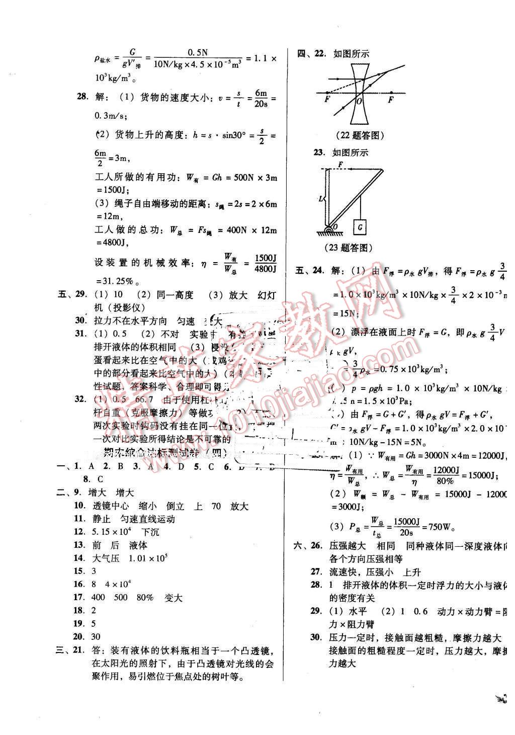 2016年單元加期末復(fù)習(xí)與測(cè)試八年級(jí)物理下冊(cè)北師大版 第15頁(yè)