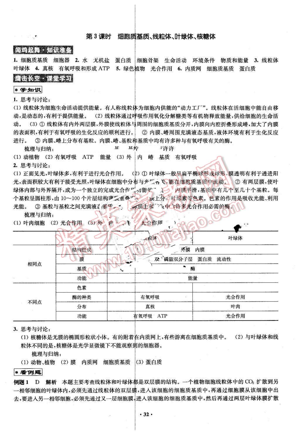 2016年鳳凰新學(xué)案高中生物必修1蘇教版B版 第32頁(yè)