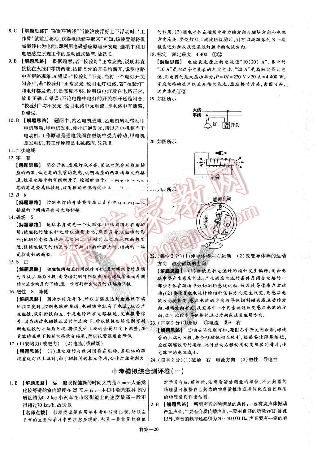 2016年金考卷活頁題選九年級(jí)物理下冊(cè)蘇科版 第20頁