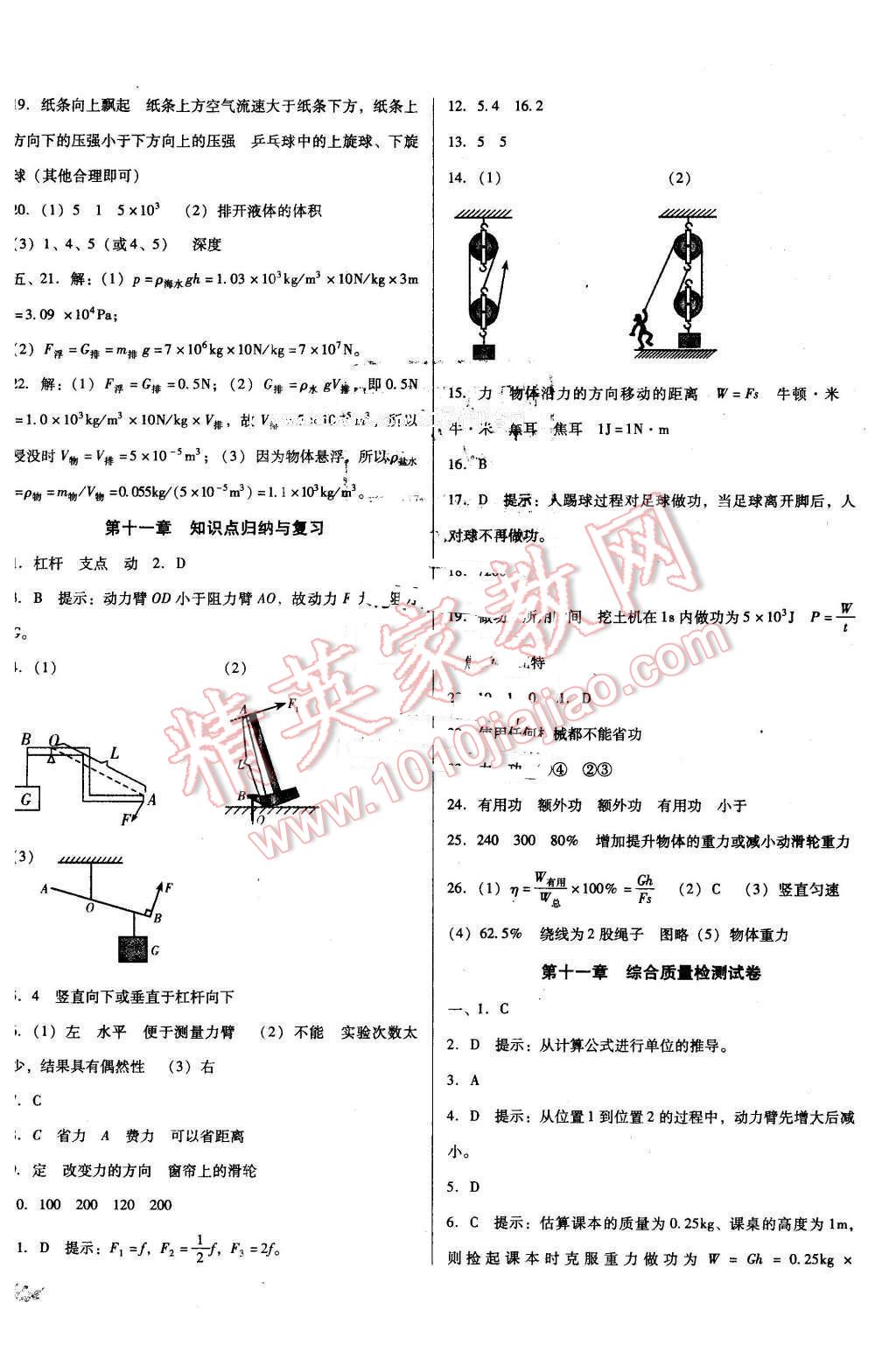 2016年單元加期末復(fù)習與測試八年級物理下冊教科版 第6頁