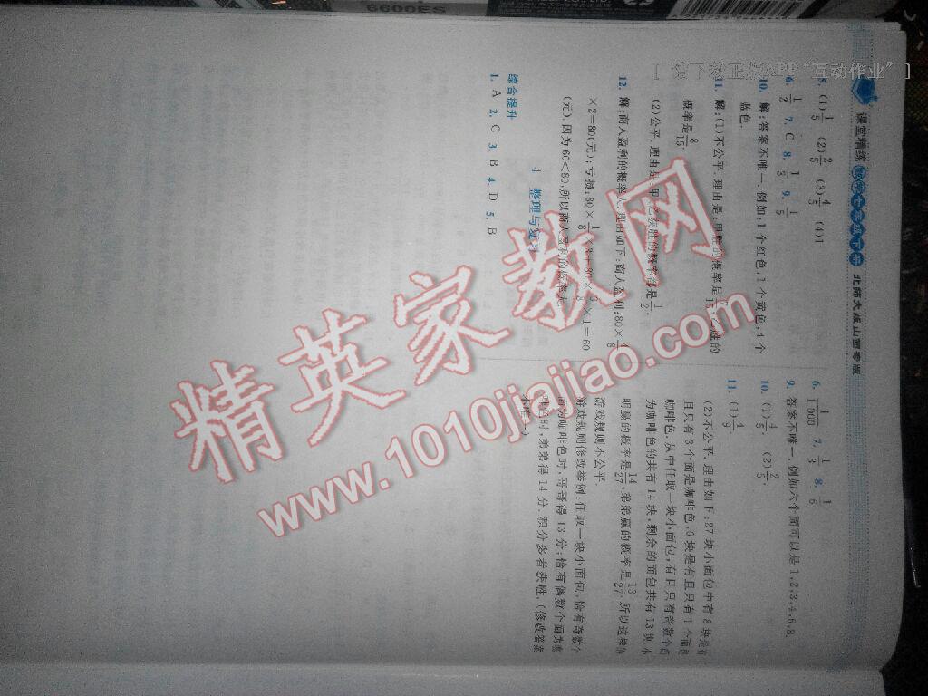 2016年課堂精練七年級數(shù)學(xué)下冊北師大版山西專版 第42頁