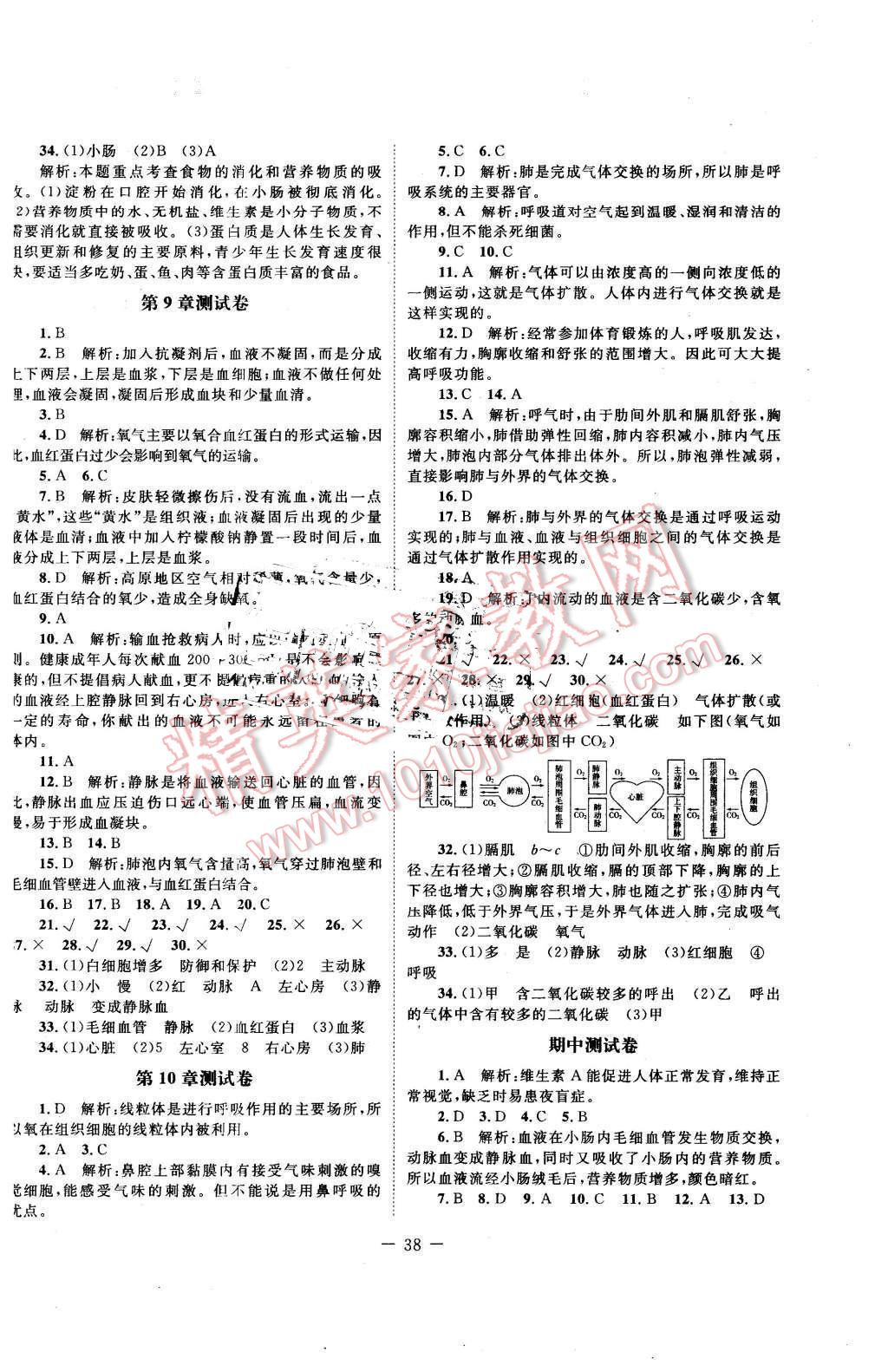 2016年课堂精练七年级生物下册北师大版单色 第6页