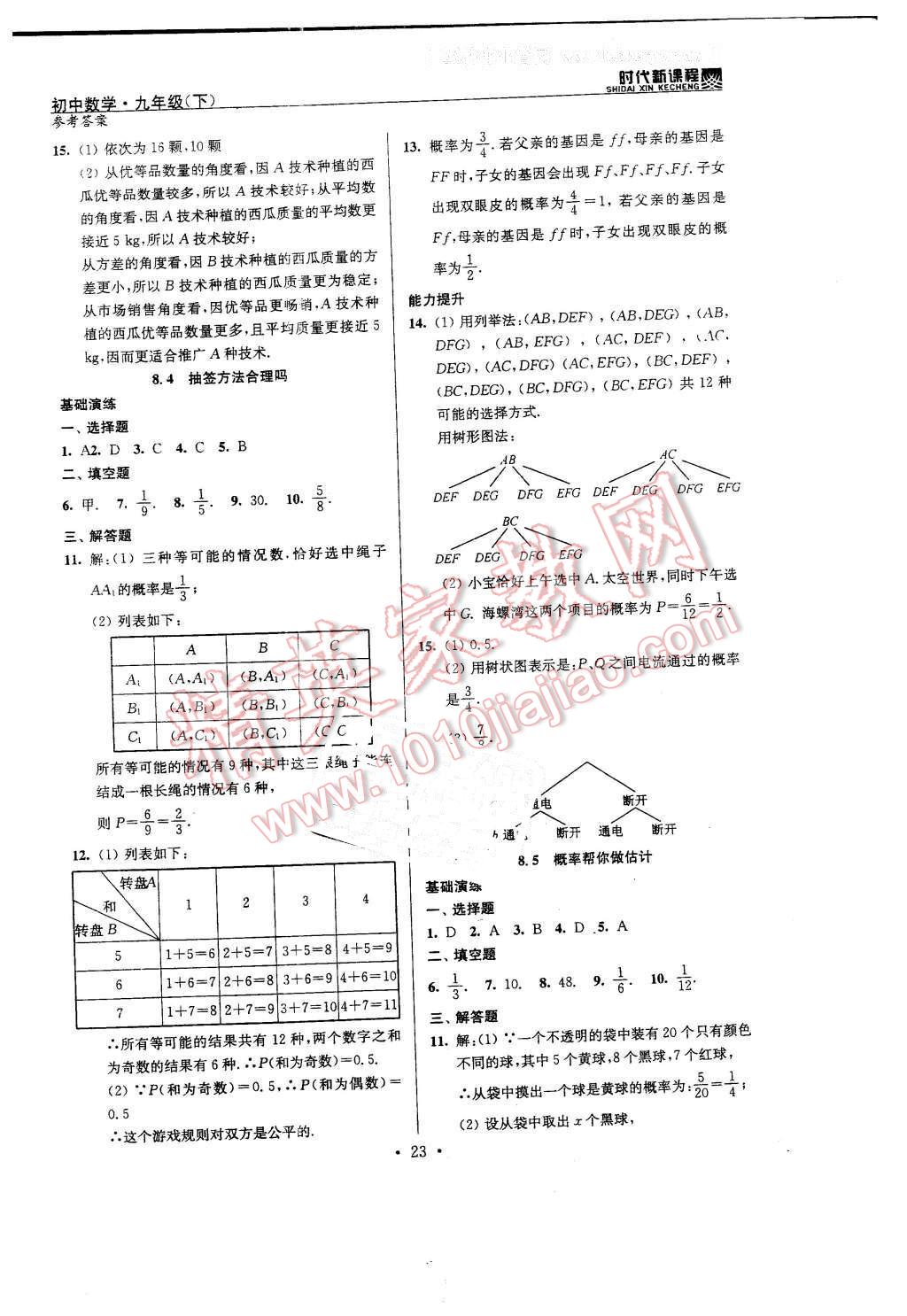 2016年時(shí)代新課程初中數(shù)學(xué)九年級(jí)下冊(cè)蘇科版 第23頁(yè)