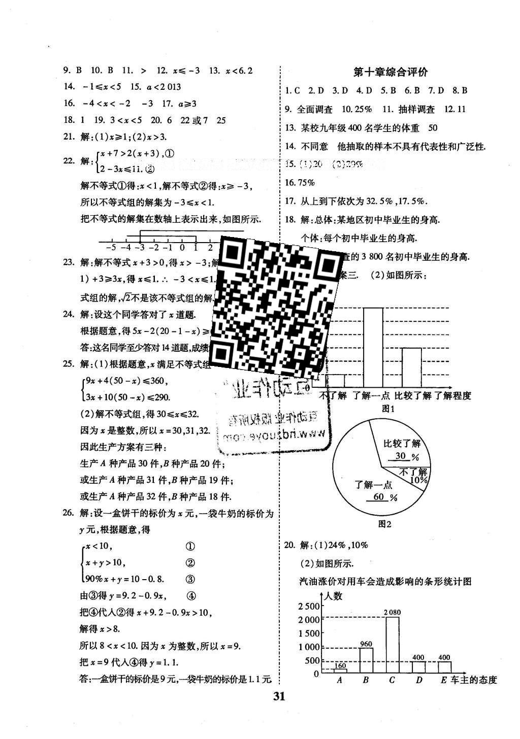 2016年全效課堂新課程精講細(xì)練七年級數(shù)學(xué)下冊人教版 綜合測評答案第17頁