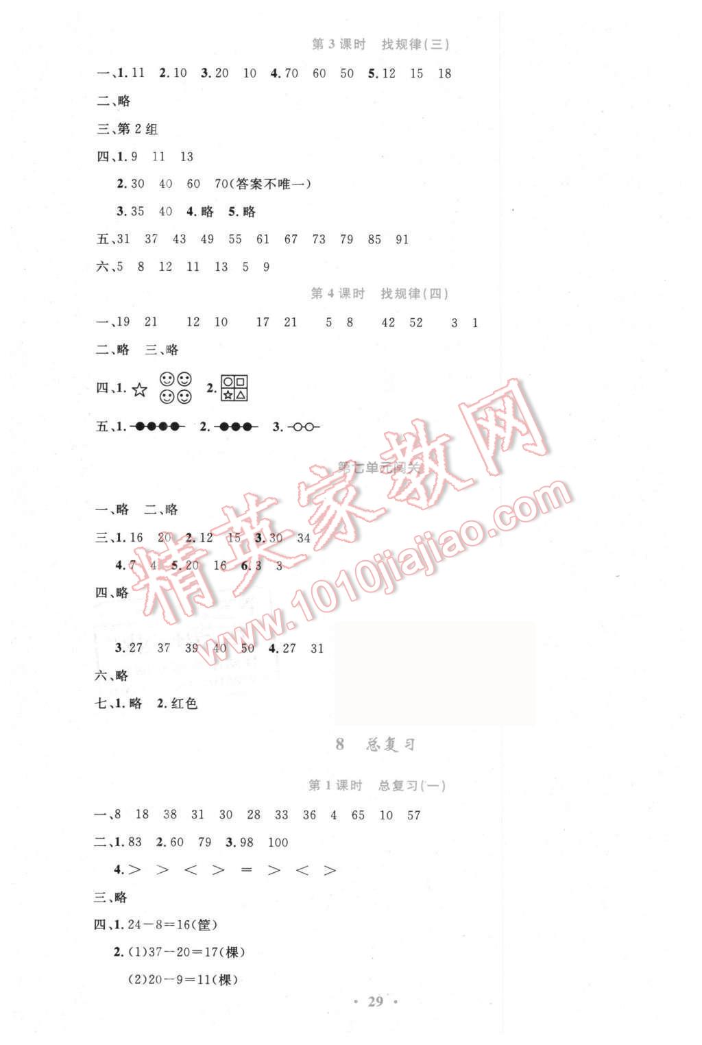 2016年小學(xué)同步測控優(yōu)化設(shè)計一年級數(shù)學(xué)下冊人教版 第13頁