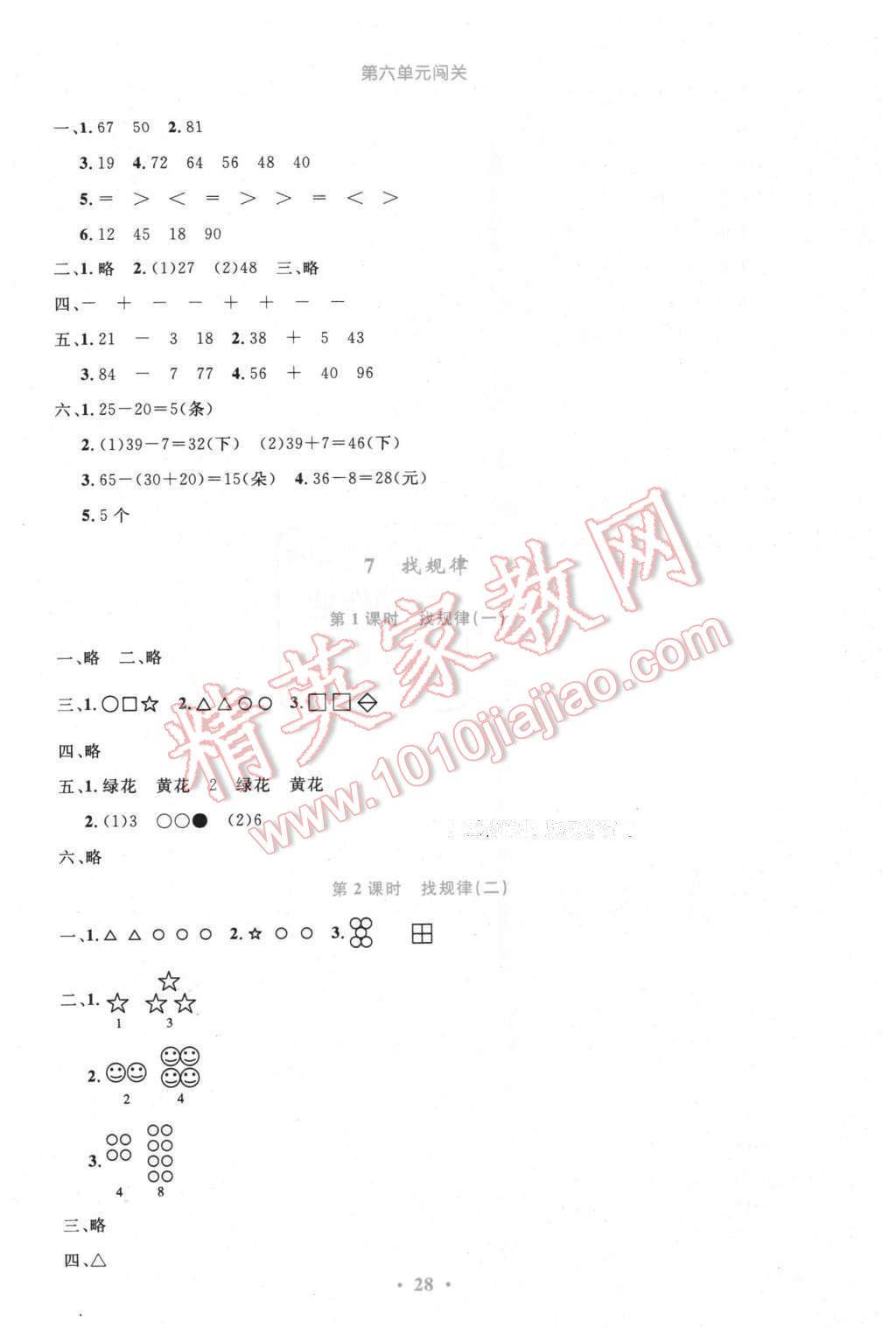 2016年小學(xué)同步測(cè)控優(yōu)化設(shè)計(jì)一年級(jí)數(shù)學(xué)下冊(cè)人教版 第12頁