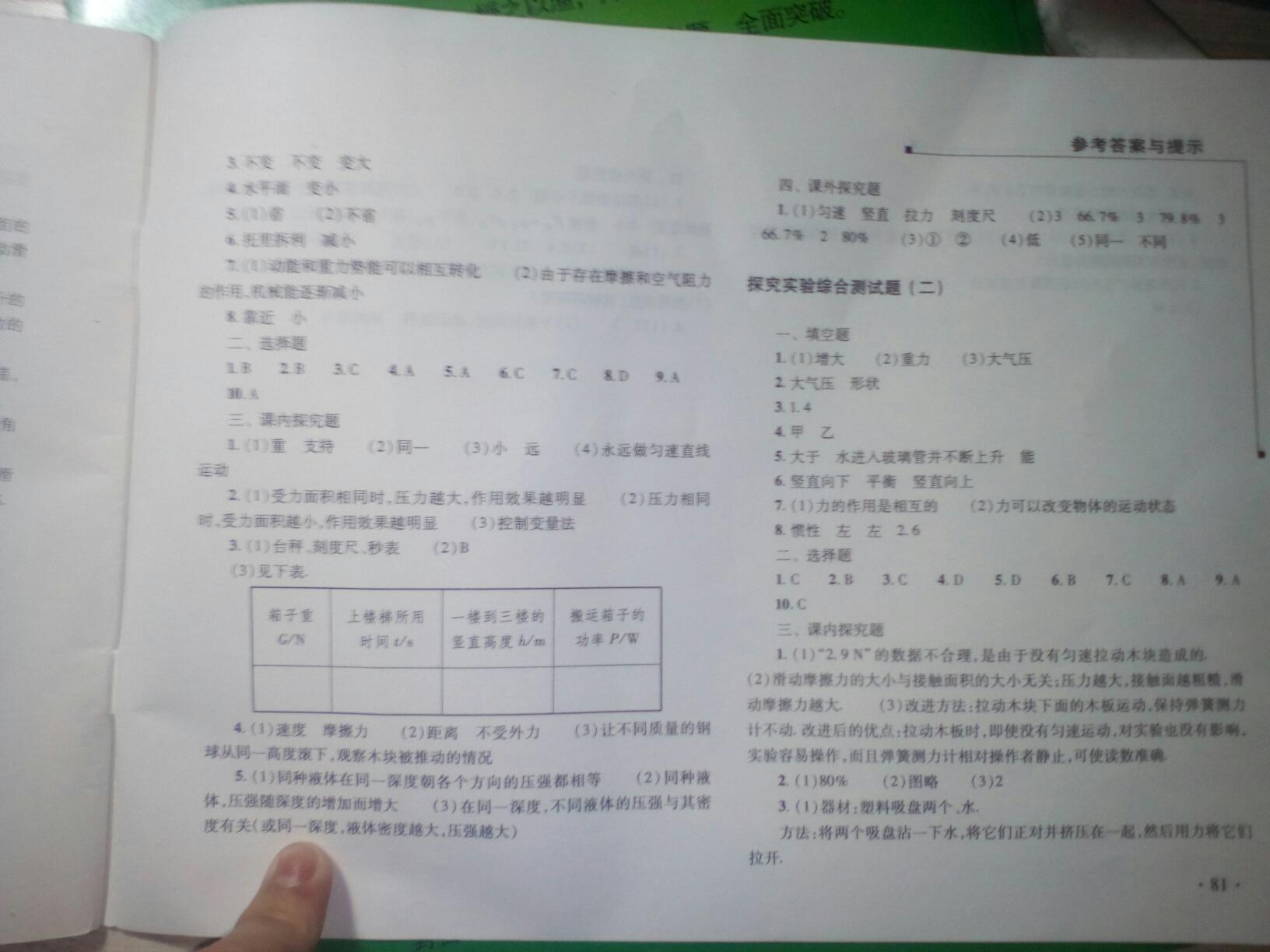 2015年新课程实验报告八年级物理下册人教版 第11页