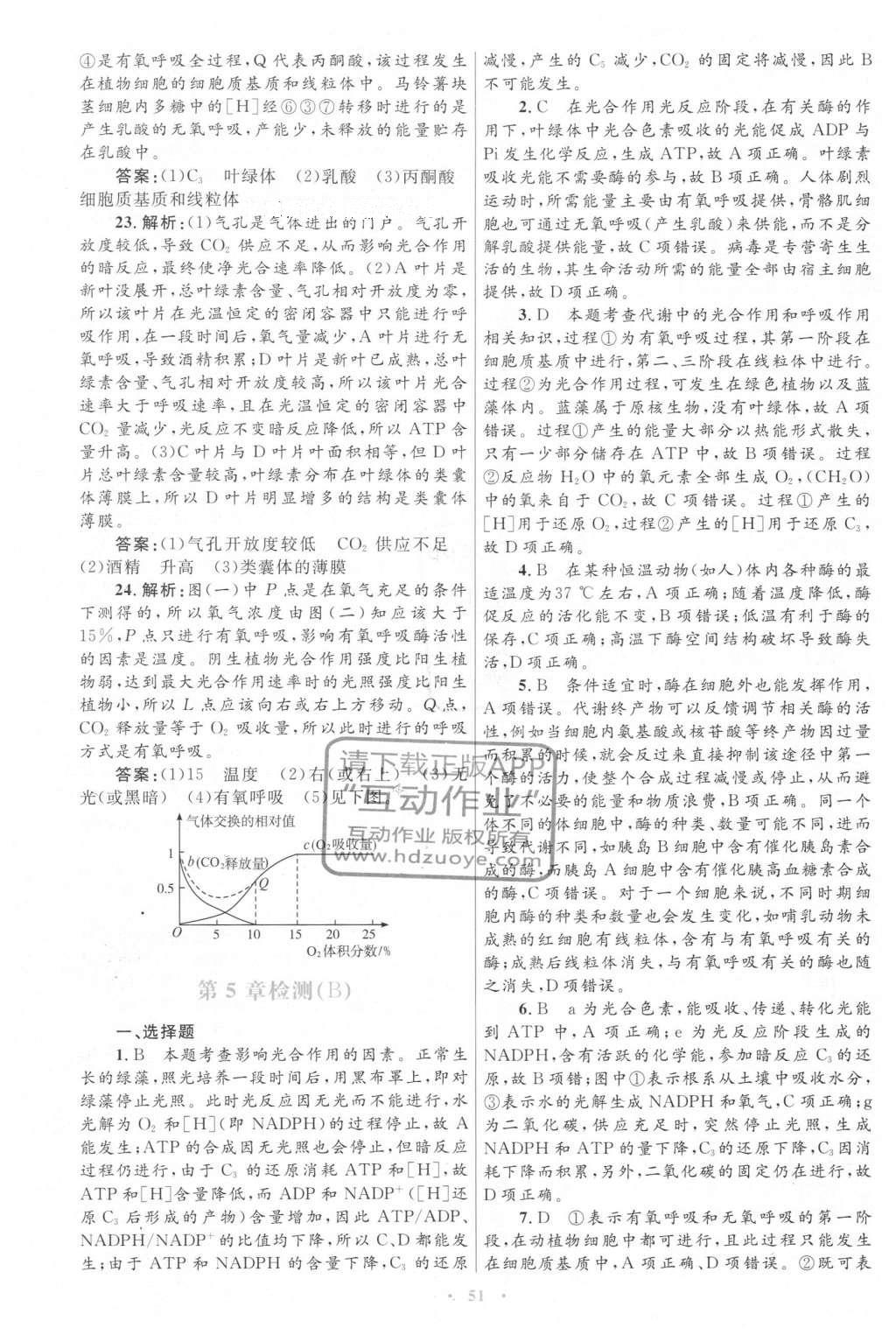 2016年高中同步測控優(yōu)化設(shè)計生物必修1人教版 單元檢測答案第35頁