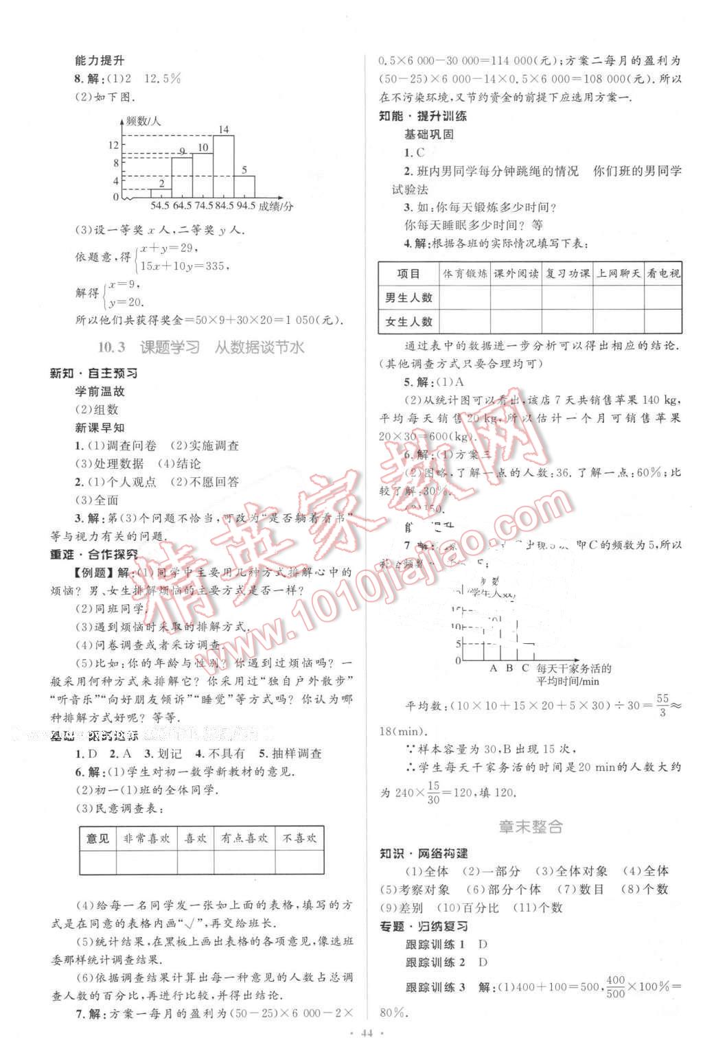 2016年新課標(biāo)初中同步學(xué)習(xí)目標(biāo)與檢測七年級數(shù)學(xué)下冊人教版 第30頁