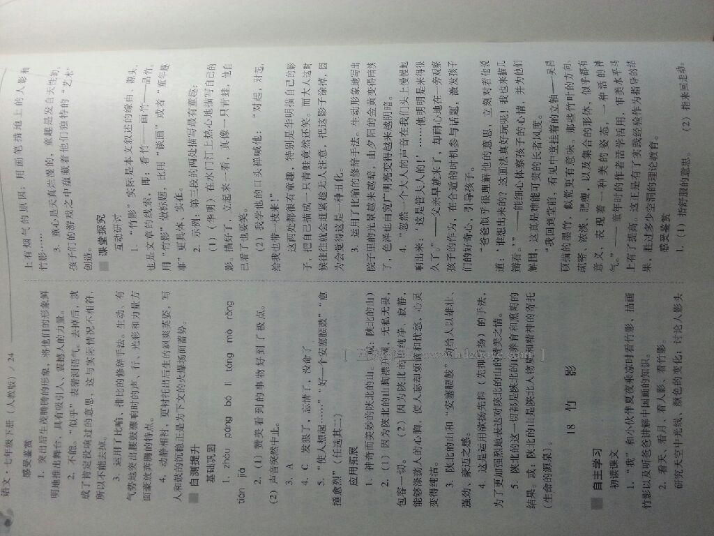 2016年新課程問題解決導(dǎo)學(xué)方案七年級(jí)語文下冊(cè)人教版 第24頁