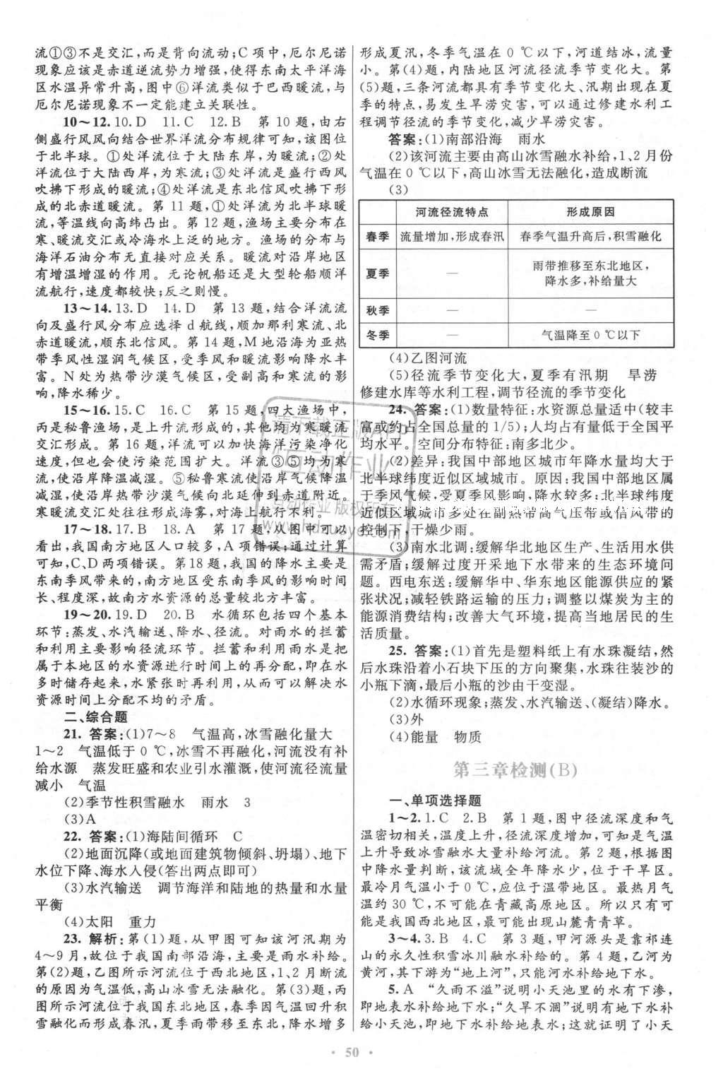 2016年高中同步測(cè)控優(yōu)化設(shè)計(jì)地理必修1人教版 單元檢測(cè)答案第29頁(yè)