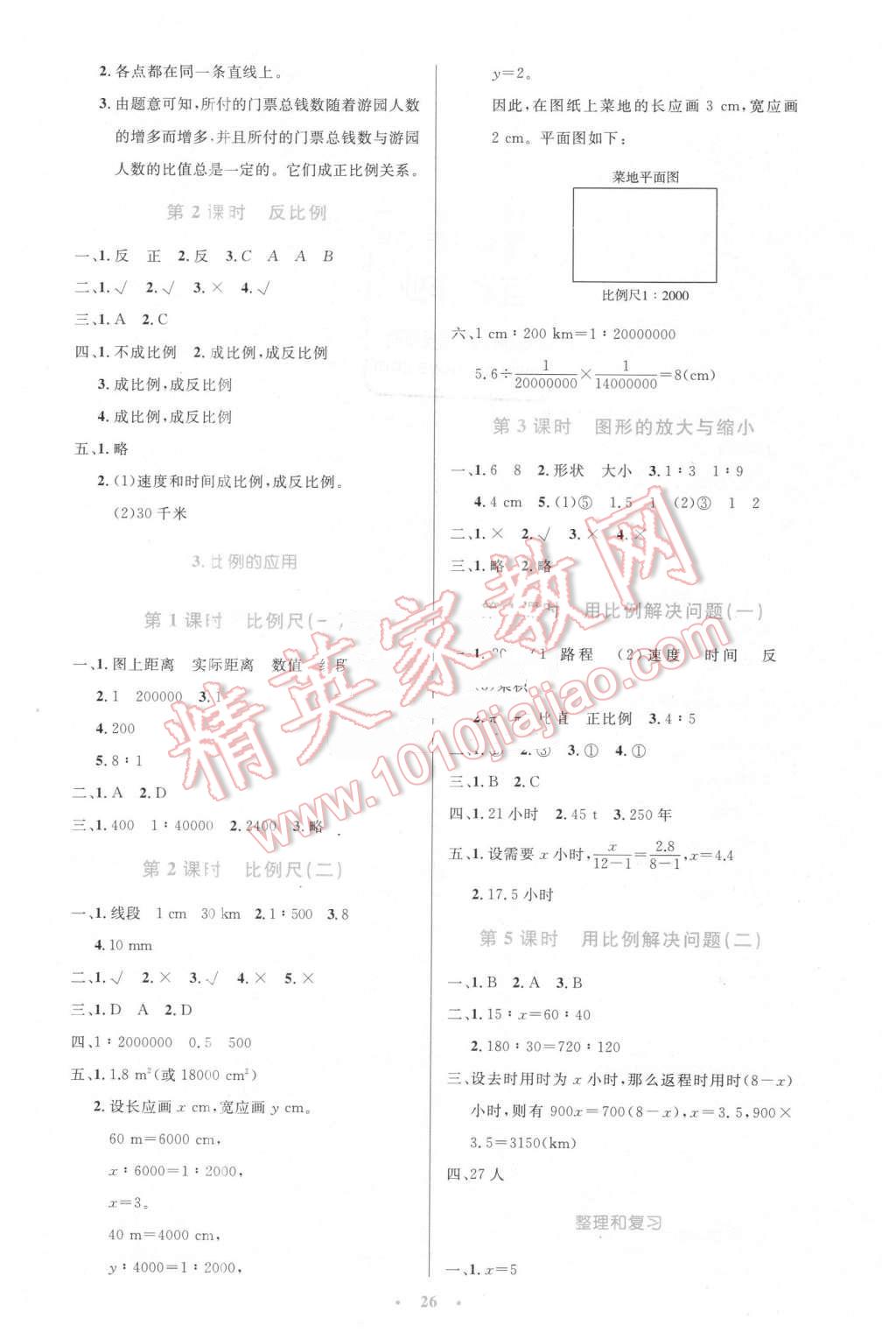 2016年小學同步測控優(yōu)化設計六年級數(shù)學下冊人教版 第6頁