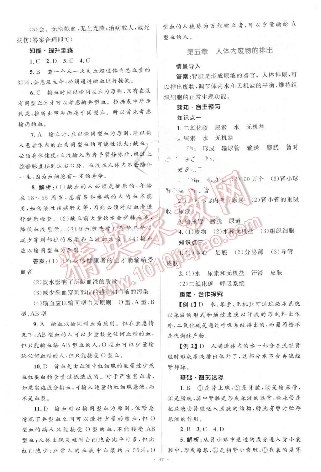 2016年新課標初中同步學習目標與檢測七年級生物下冊人教版 第15頁