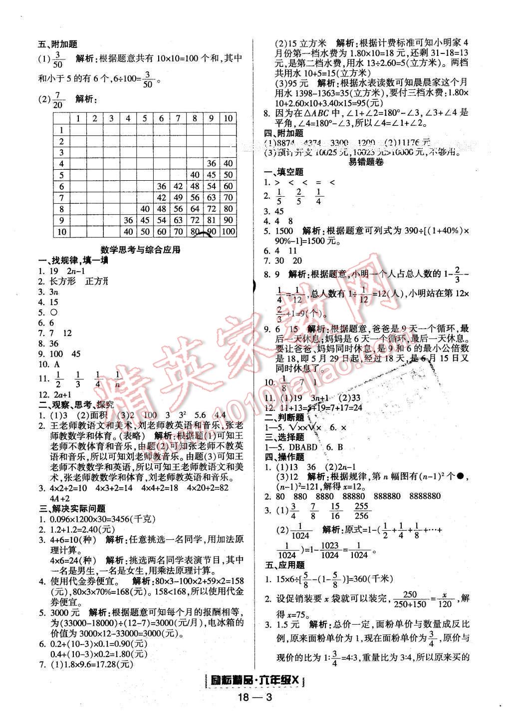 2016年励耘书业浙江期末六年级数学下册人教版 第3页