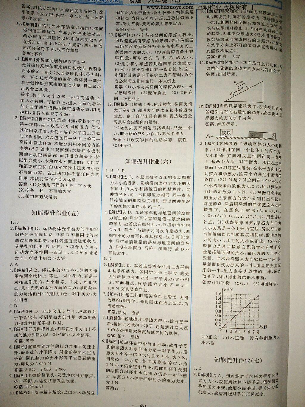 2016年陽光課堂金牌練習(xí)冊八年級物理下冊人教版 第32頁