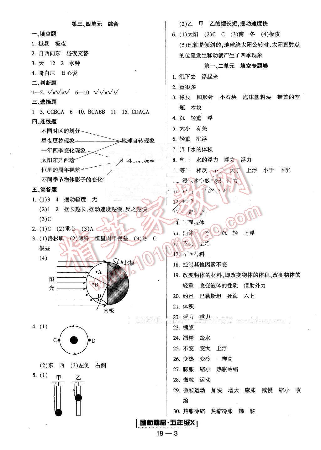 2016年勵耘書業(yè)浙江期末五年級科學(xué)下冊 第3頁