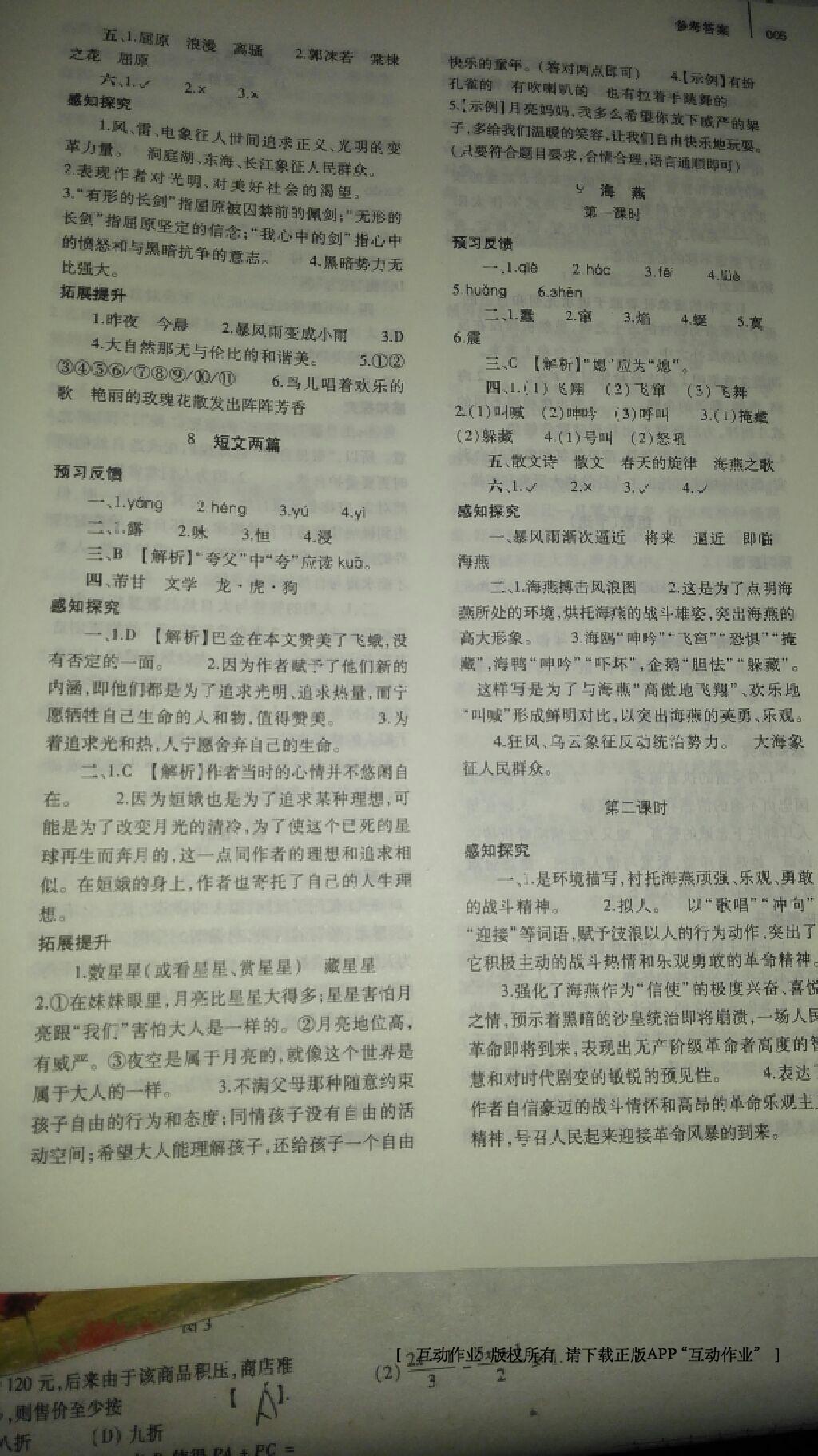 2014年基礎(chǔ)訓(xùn)練八年級語文下冊人教版 第289頁