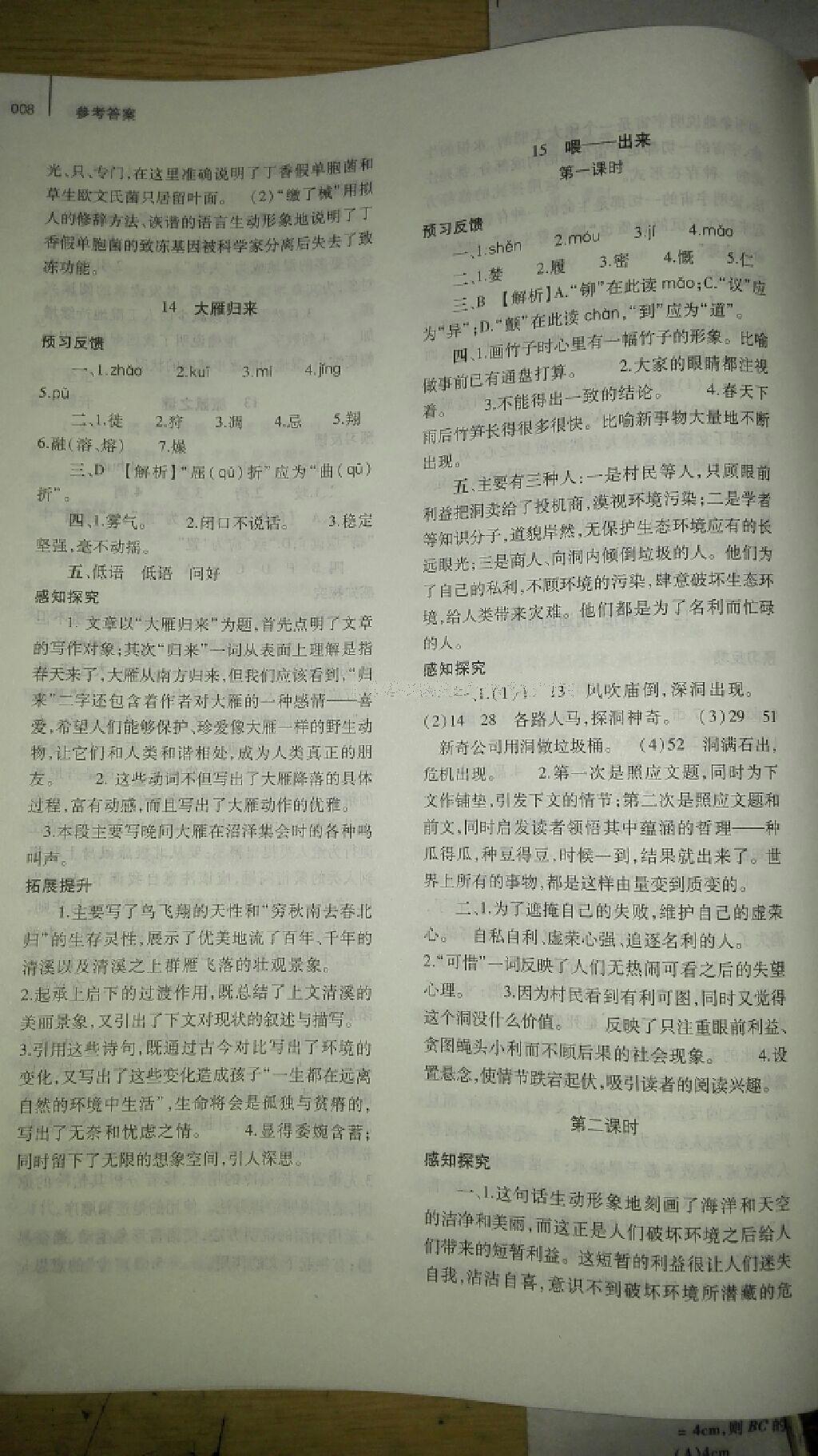 2014年基礎(chǔ)訓(xùn)練八年級語文下冊人教版 第292頁