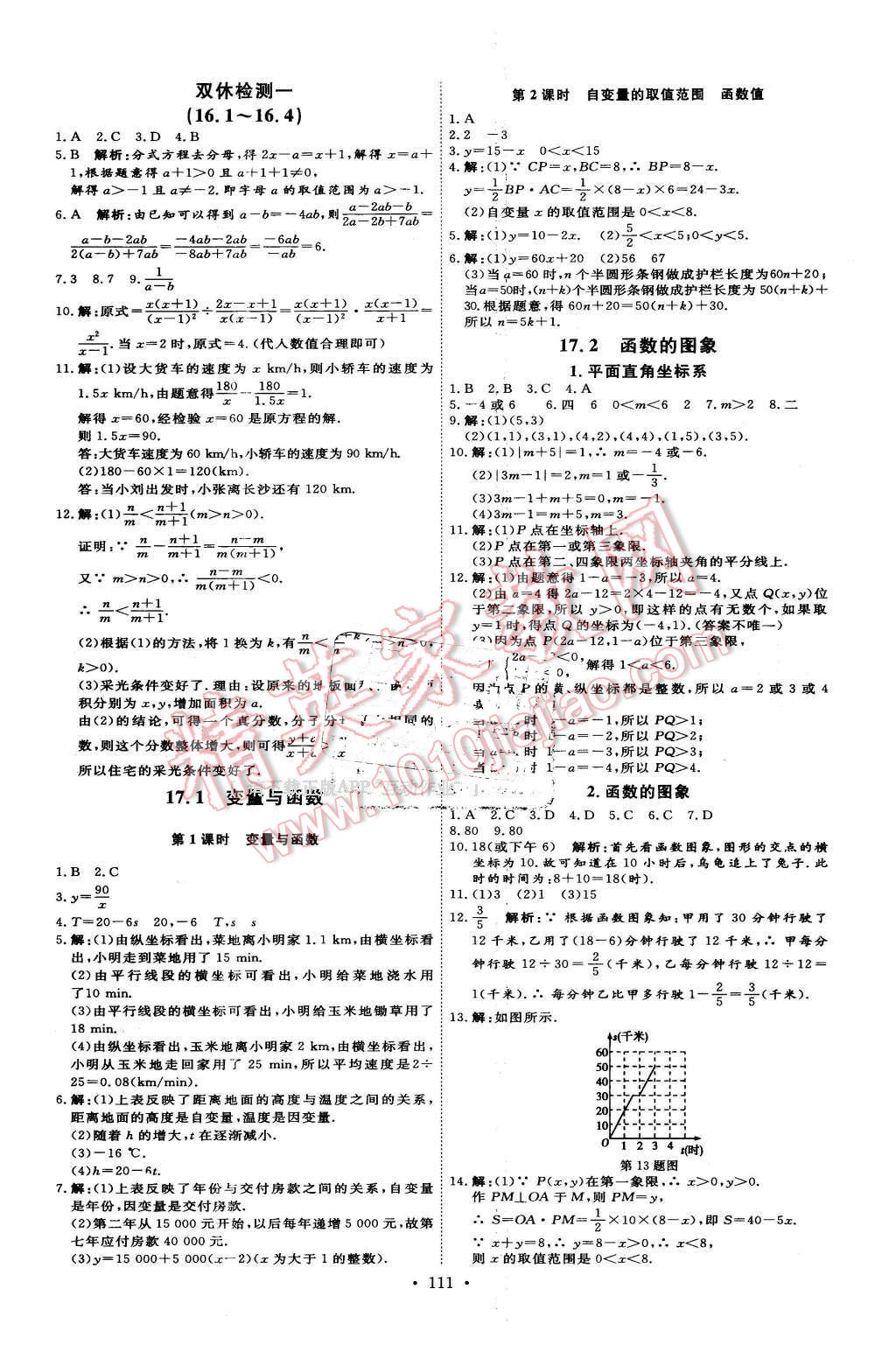 2016年優(yōu)加學(xué)案課時(shí)通八年級數(shù)學(xué)下冊T版 第11頁