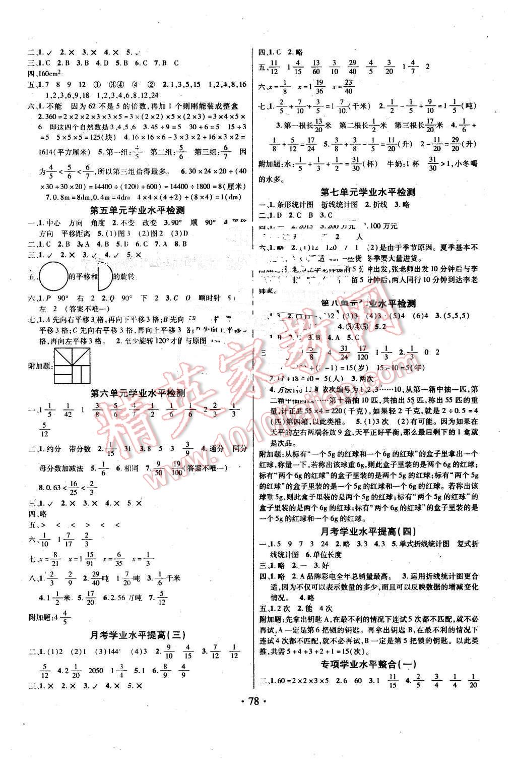 2016年海淀考王期末完勝100分五年級(jí)數(shù)學(xué)下冊(cè)人教版 第2頁(yè)