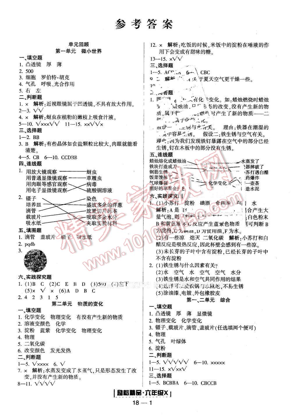 2016年勵(lì)耘書業(yè)浙江期末六年級(jí)科學(xué)下冊(cè) 第1頁