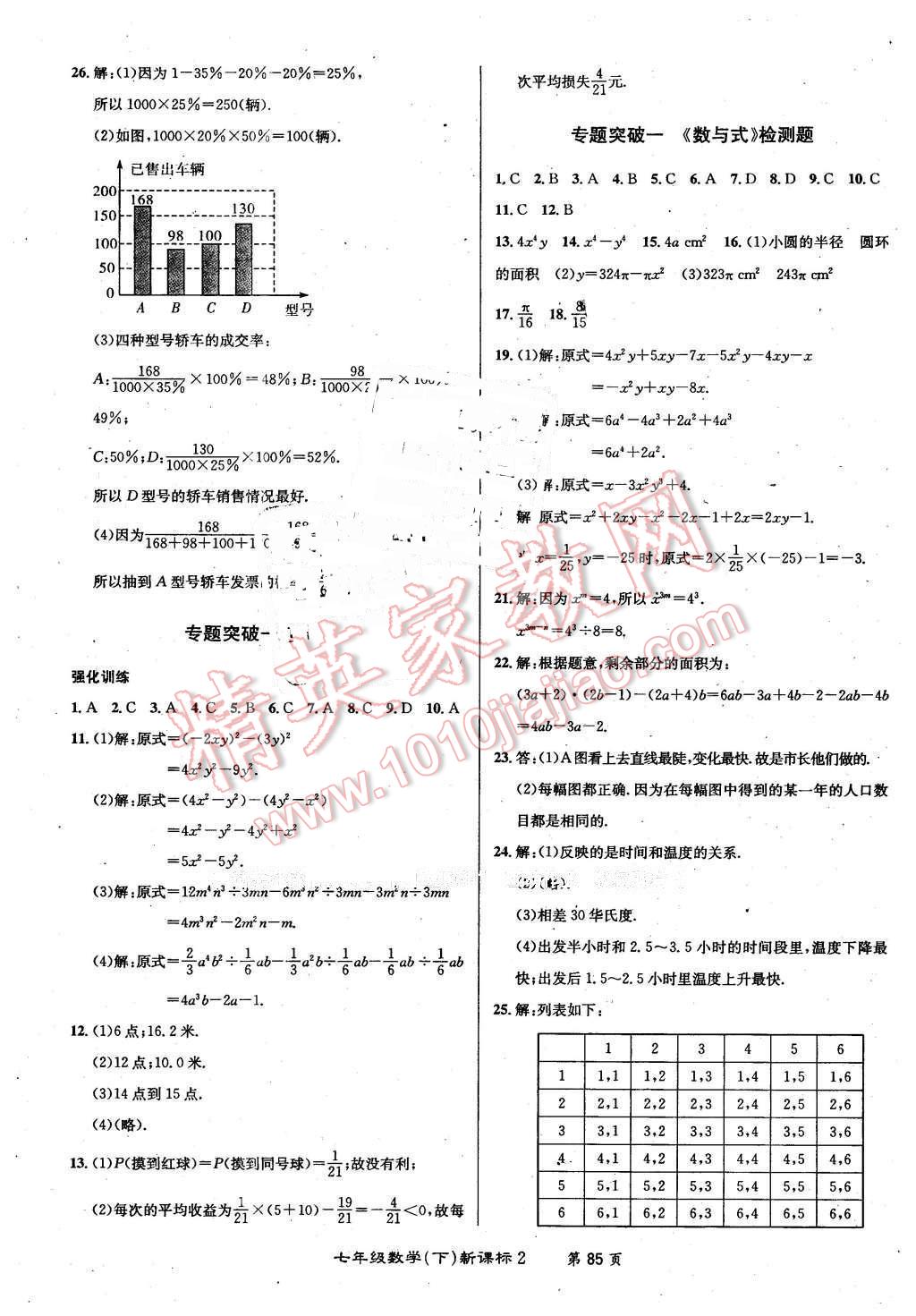 2015年百所名校精點(diǎn)試題七年級(jí)數(shù)學(xué)下冊(cè)北師大版 第13頁(yè)