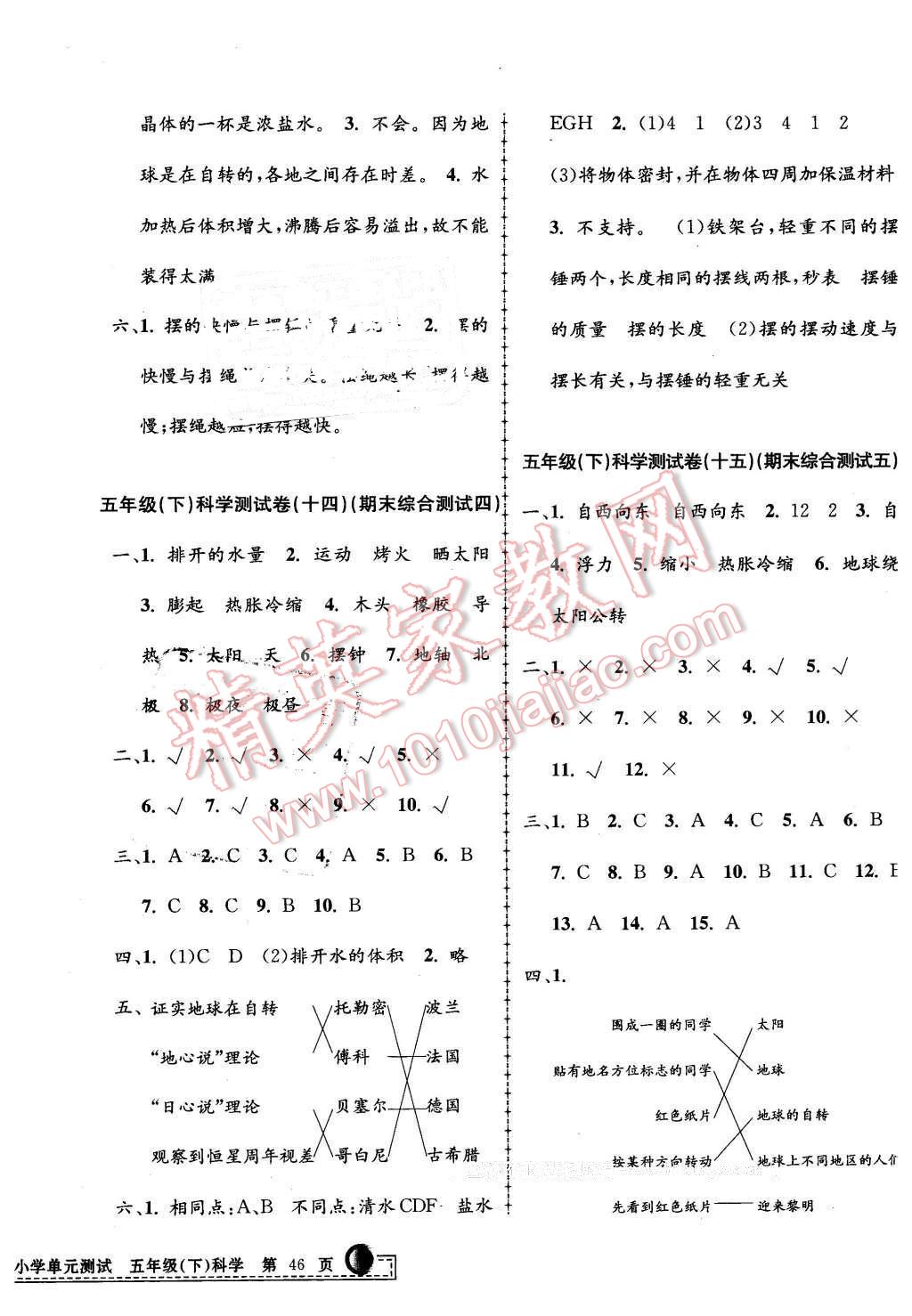 2016年孟建平小學(xué)單元測(cè)試五年級(jí)科學(xué)下冊(cè)教科版 第8頁(yè)