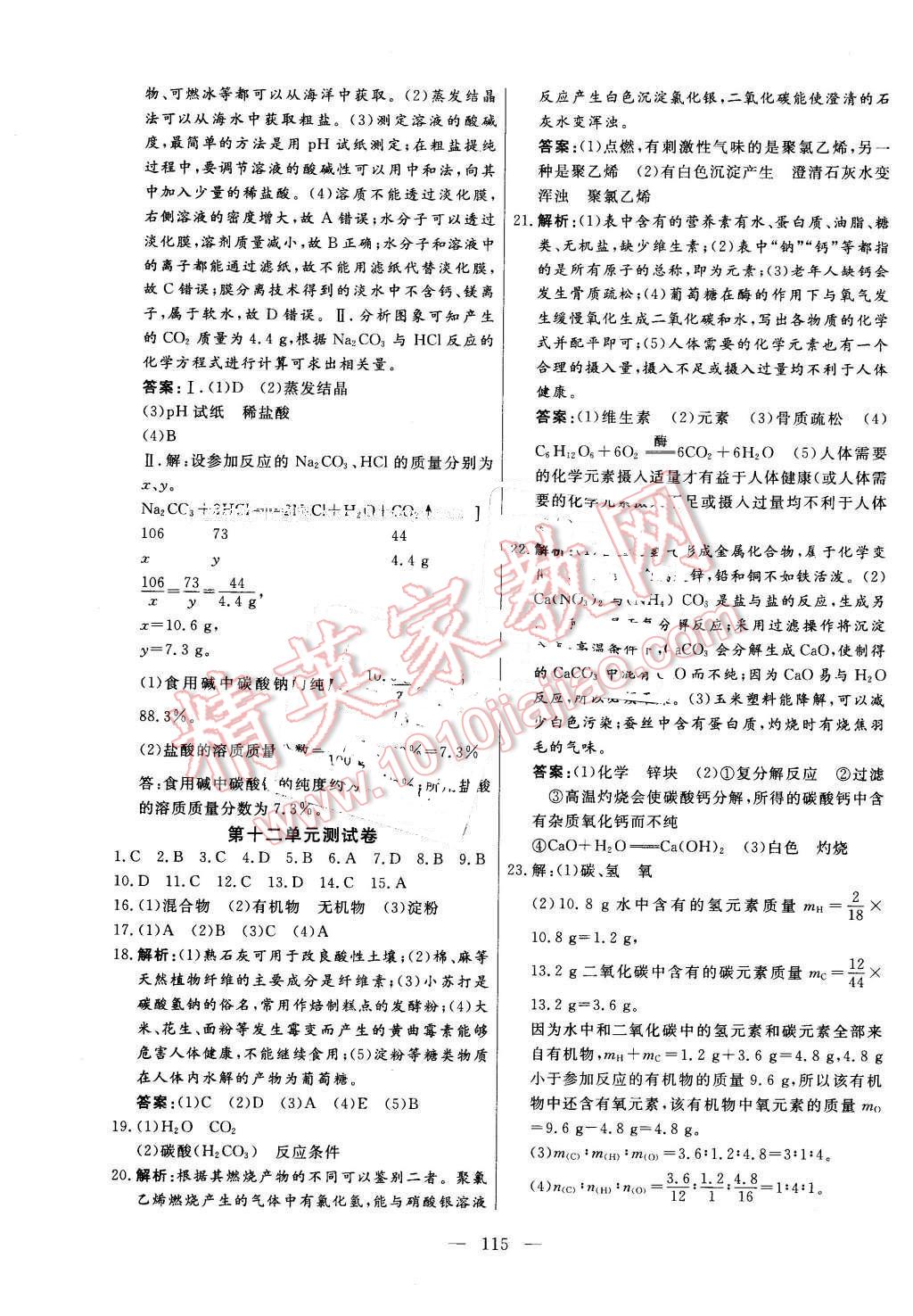 2016年自主訓練九年級化學下冊人教版 第19頁