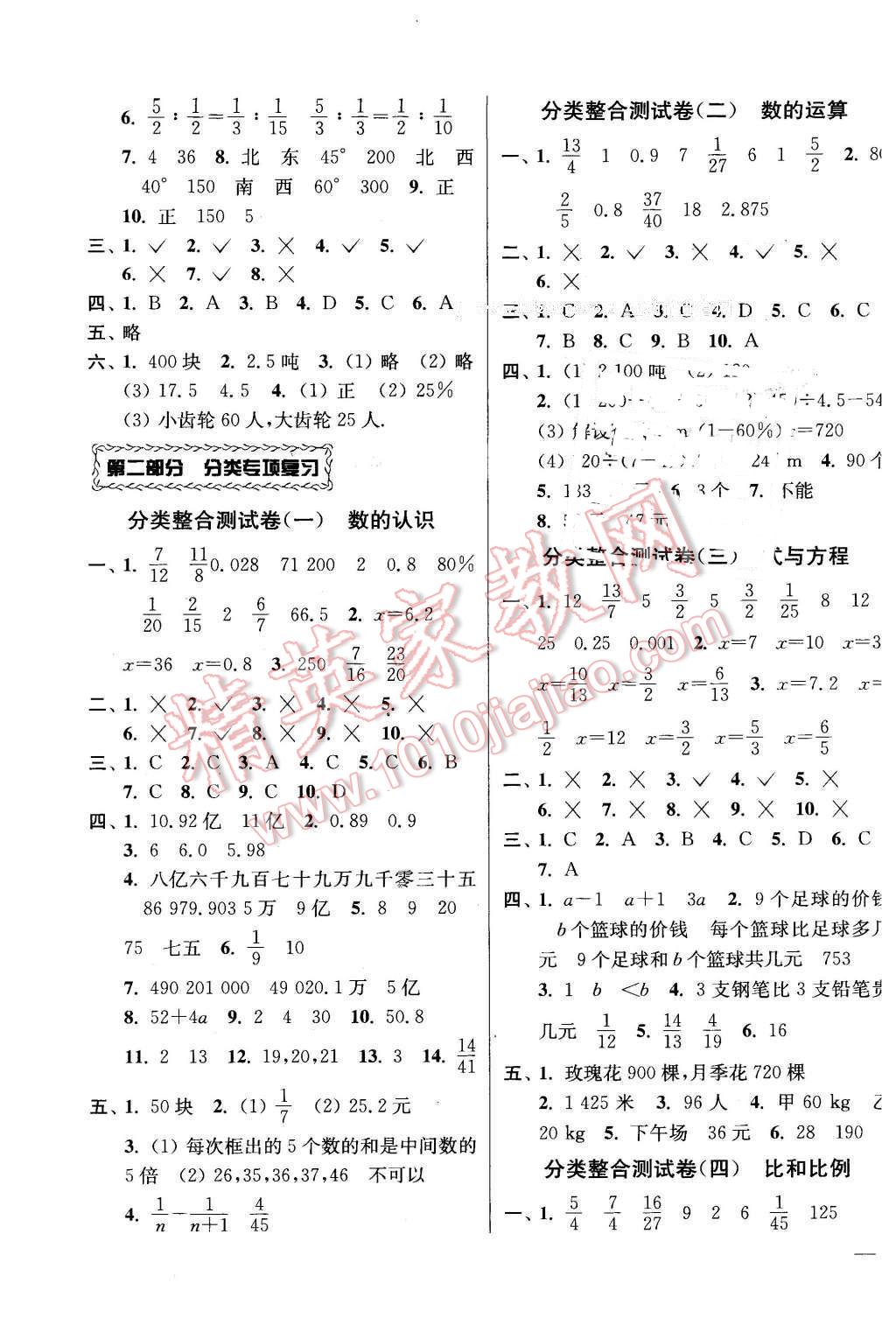 2016年同步跟踪全程检测六年级数学下册江苏版 第3页