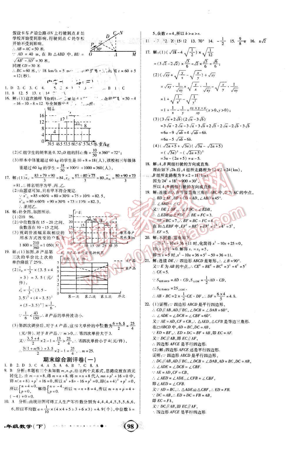 2016年全程優(yōu)選卷八年級數(shù)學下冊滬科版 第10頁