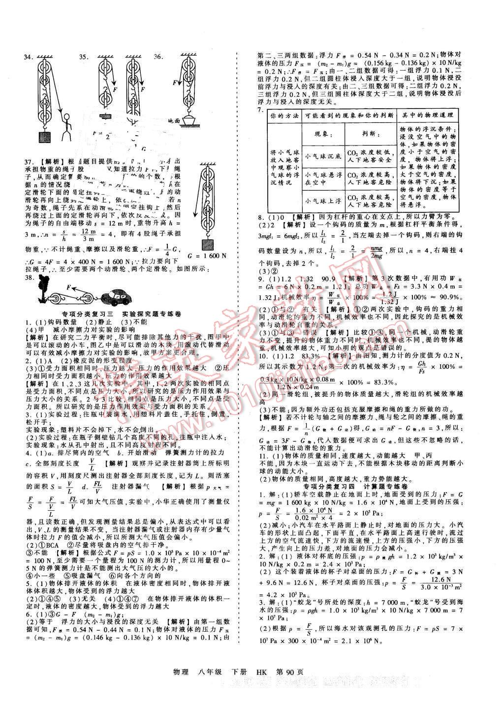 2016年王朝霞考點梳理時習卷八年級物理下冊滬科版 第14頁